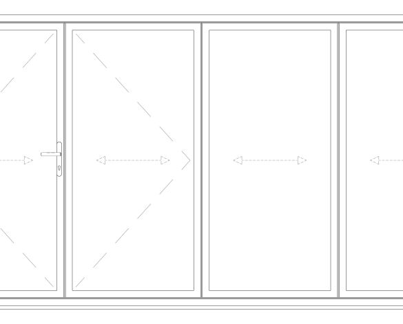 Product: OB-72 Aluminium Bi-fold Door (1+3)