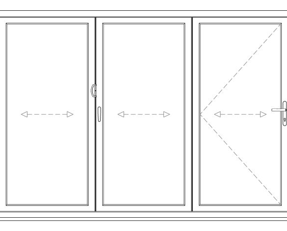 Product: OB-72 Aluminium Bi-fold Door (3+0)