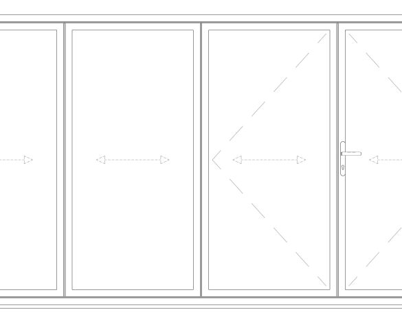 Product: OB-72 Aluminium Bi-fold Door (3+1)