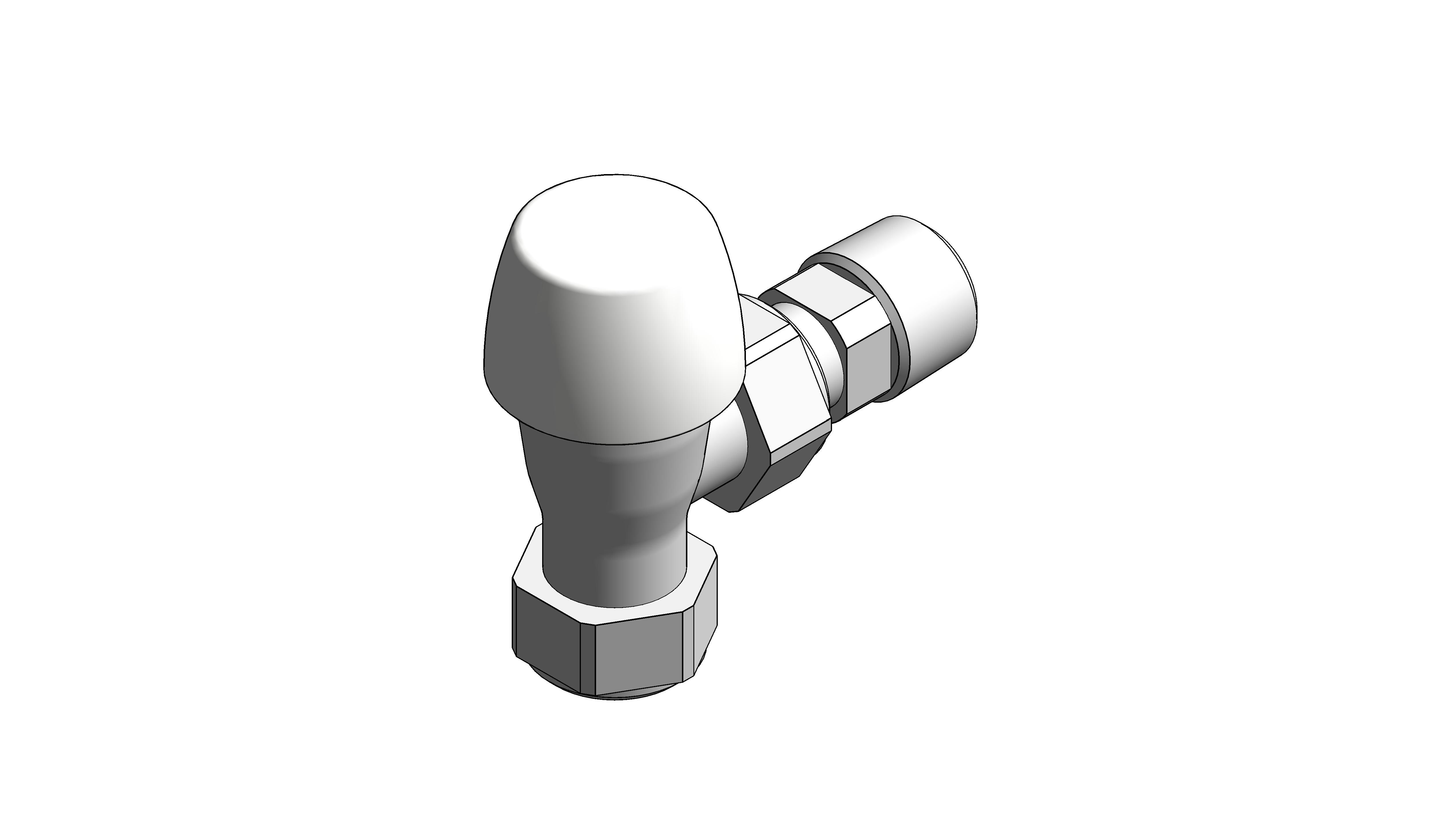 Angled Thermostatic Radiator Valve (VHL120) Lockshield
