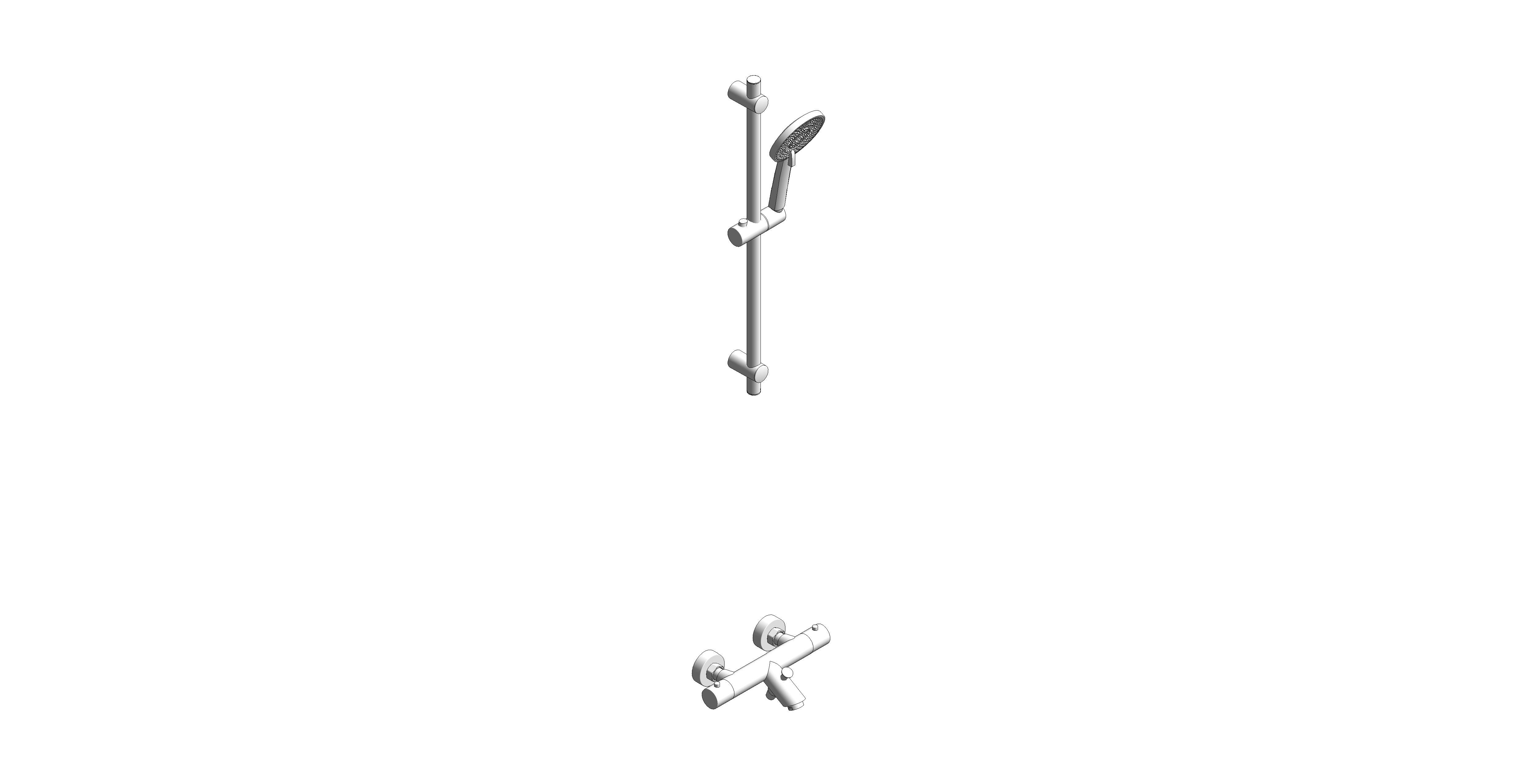 Product: FORM Wall Mounted Thermostatic Bath Shower Mixer & Slide Rail Kit Chrome (USH0188)