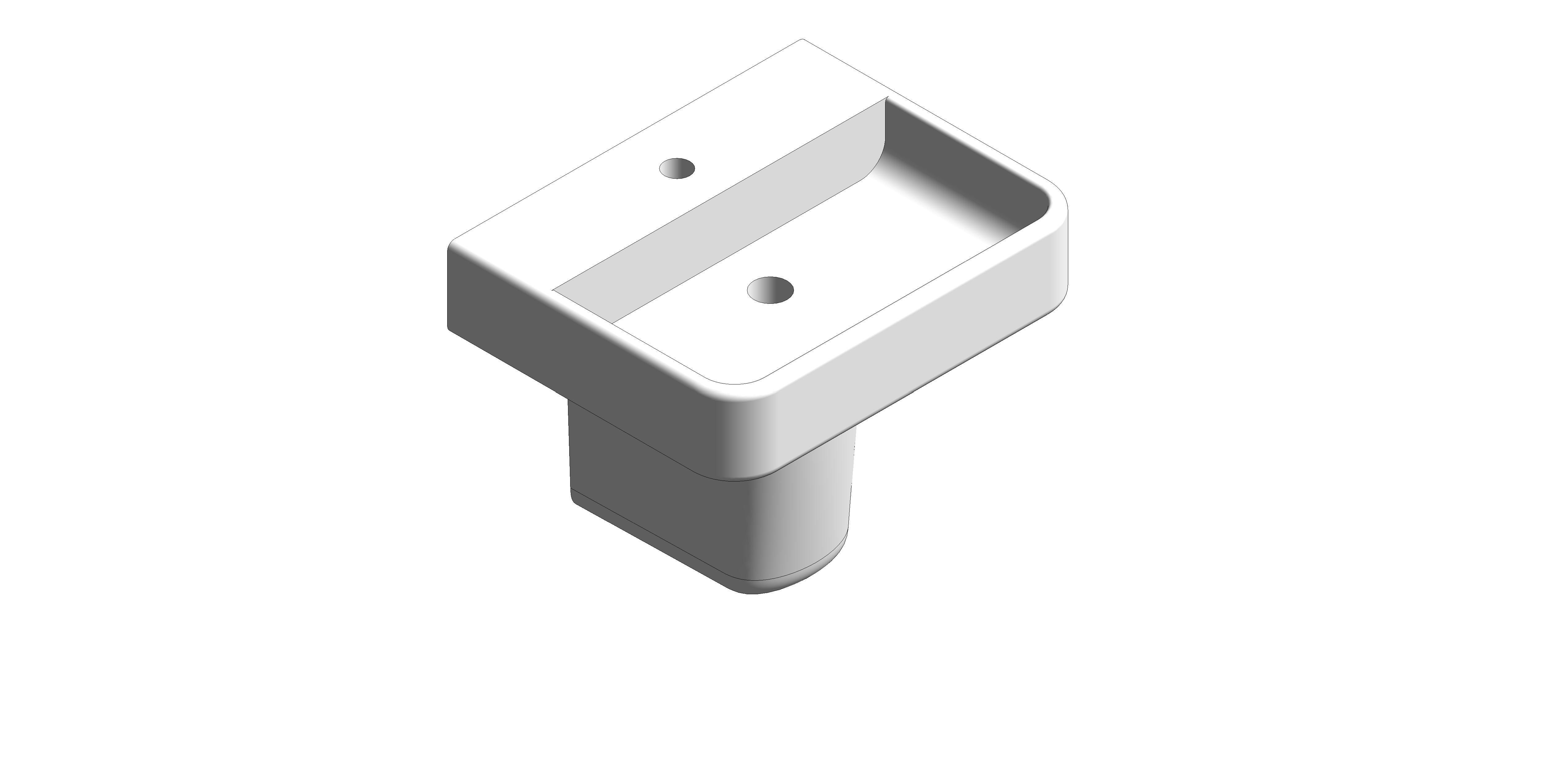 Product: HORIZON Square 50cm 1TH Wash Basin & Semi Pedestal