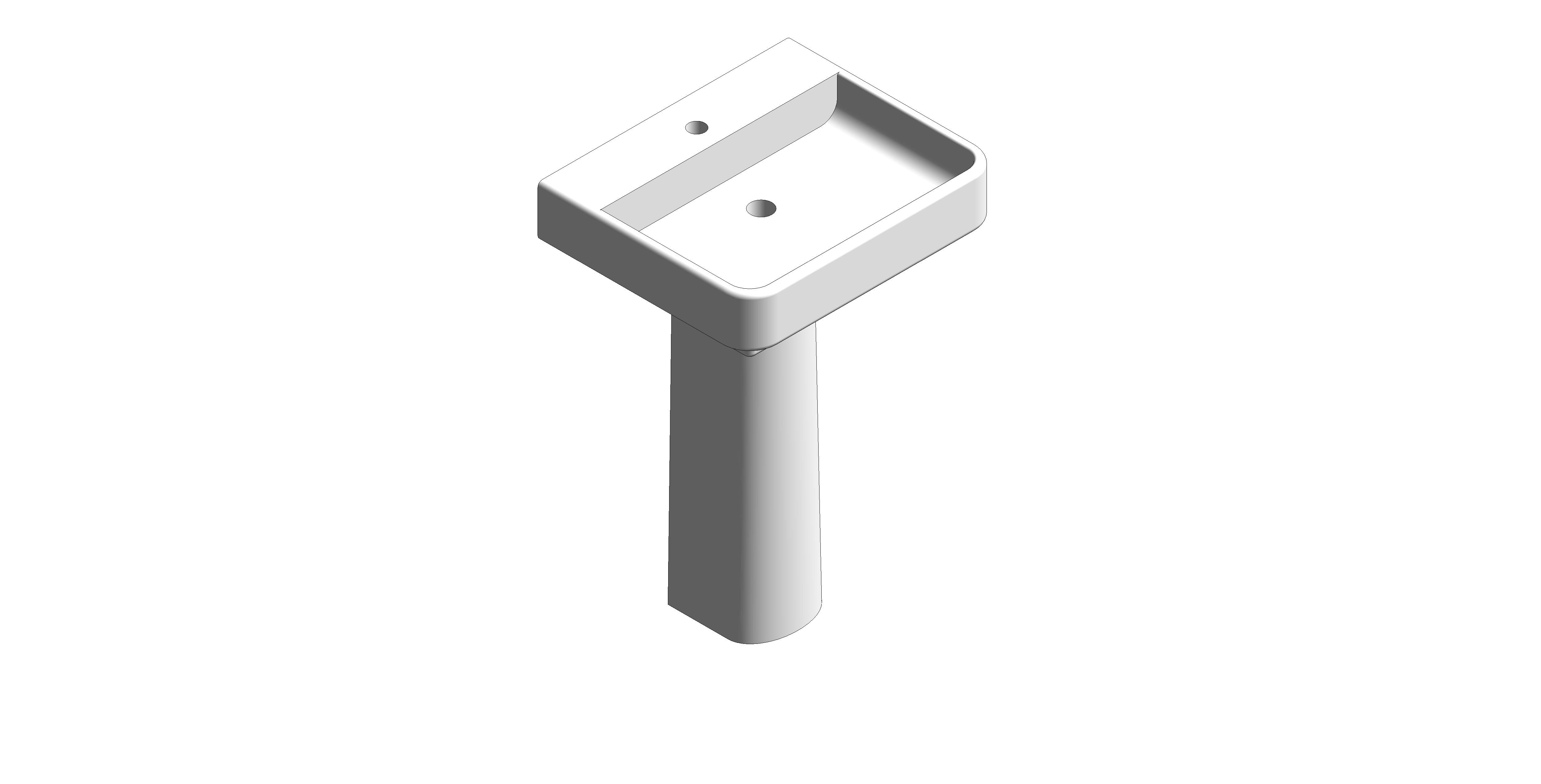 Product: HORIZON Square 55cm 1TH Wash Basin & Full Pedestal