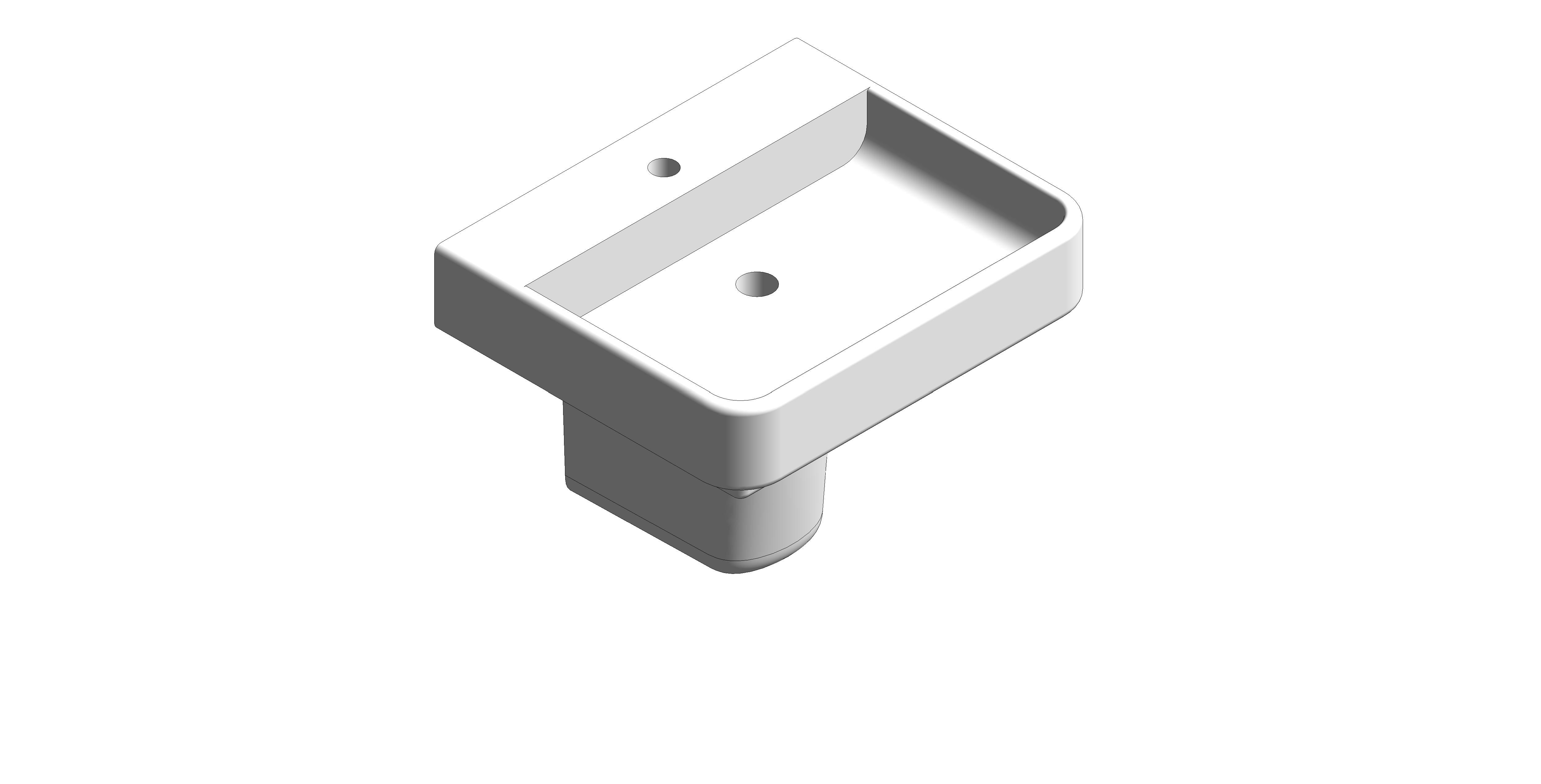 Product: HORIZON Square 55cm 1TH Wash Basin & Semi Pedestal
