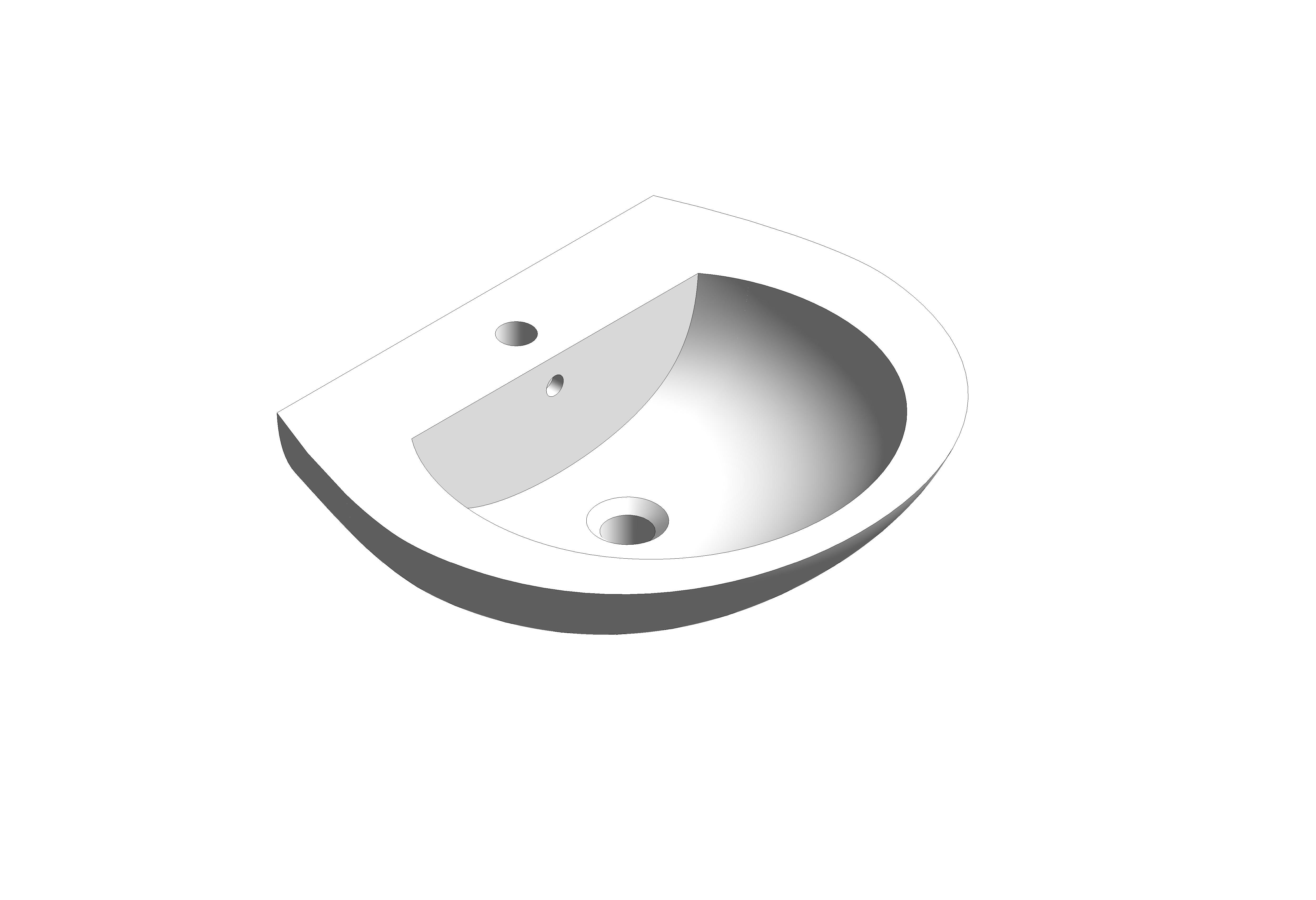 Product: Strata 55cm 1 Tap Hole Wash Basin (USW0081)