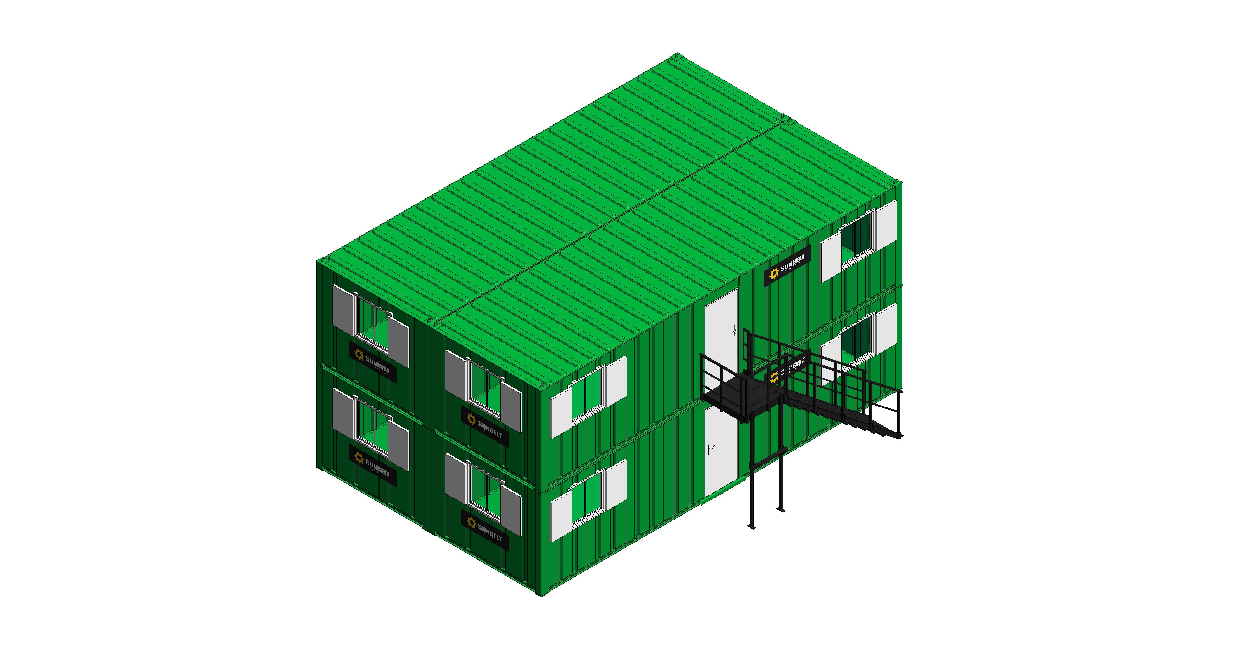 Product: Sunbelt Rentals - Office Open Plan - Thurston Group 32ft x 10ft Two Storey 2 Stack