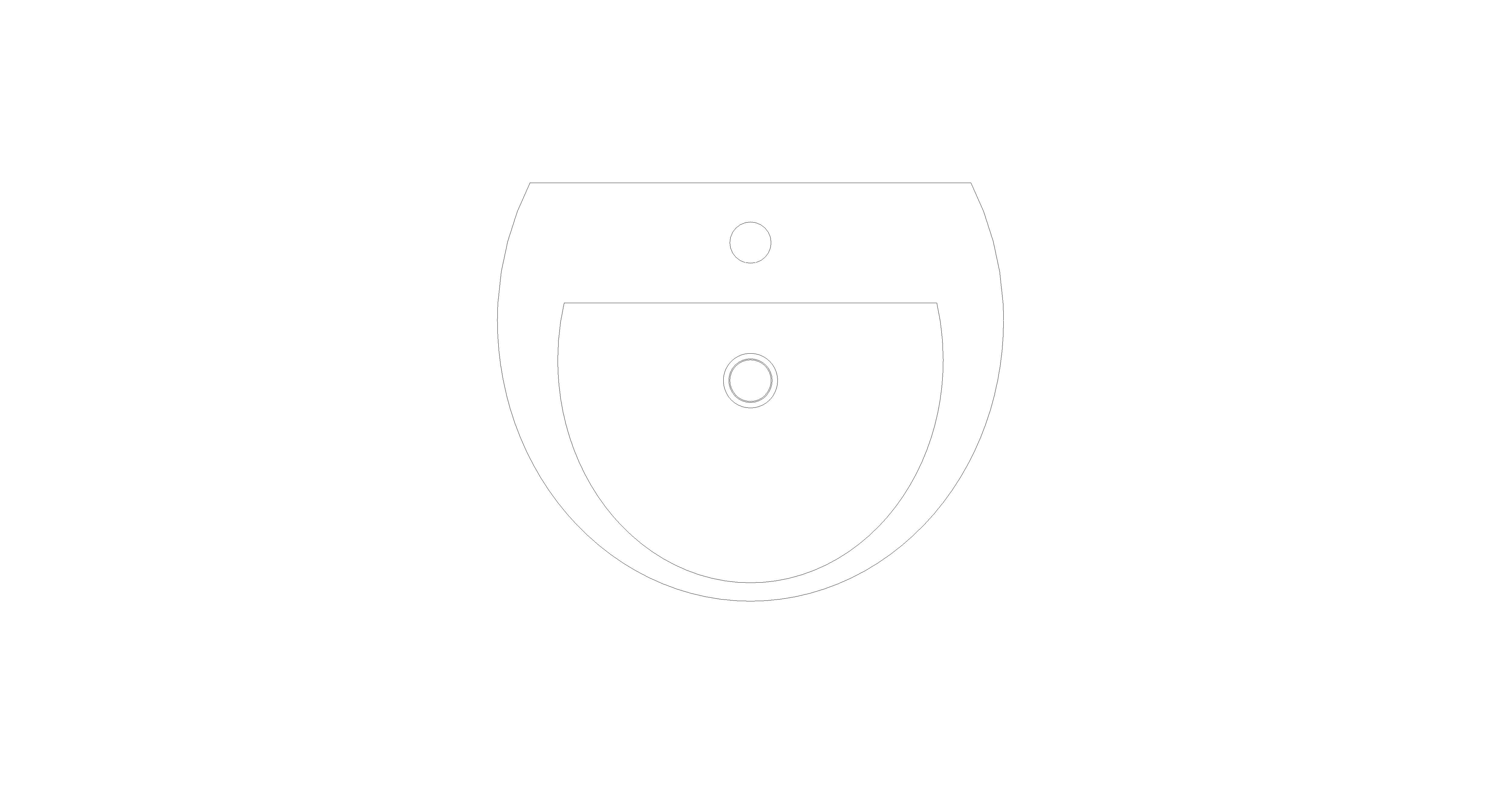 bimstore plan image of the 450mm Basin and Semi Pedestal from Trade Washrooms