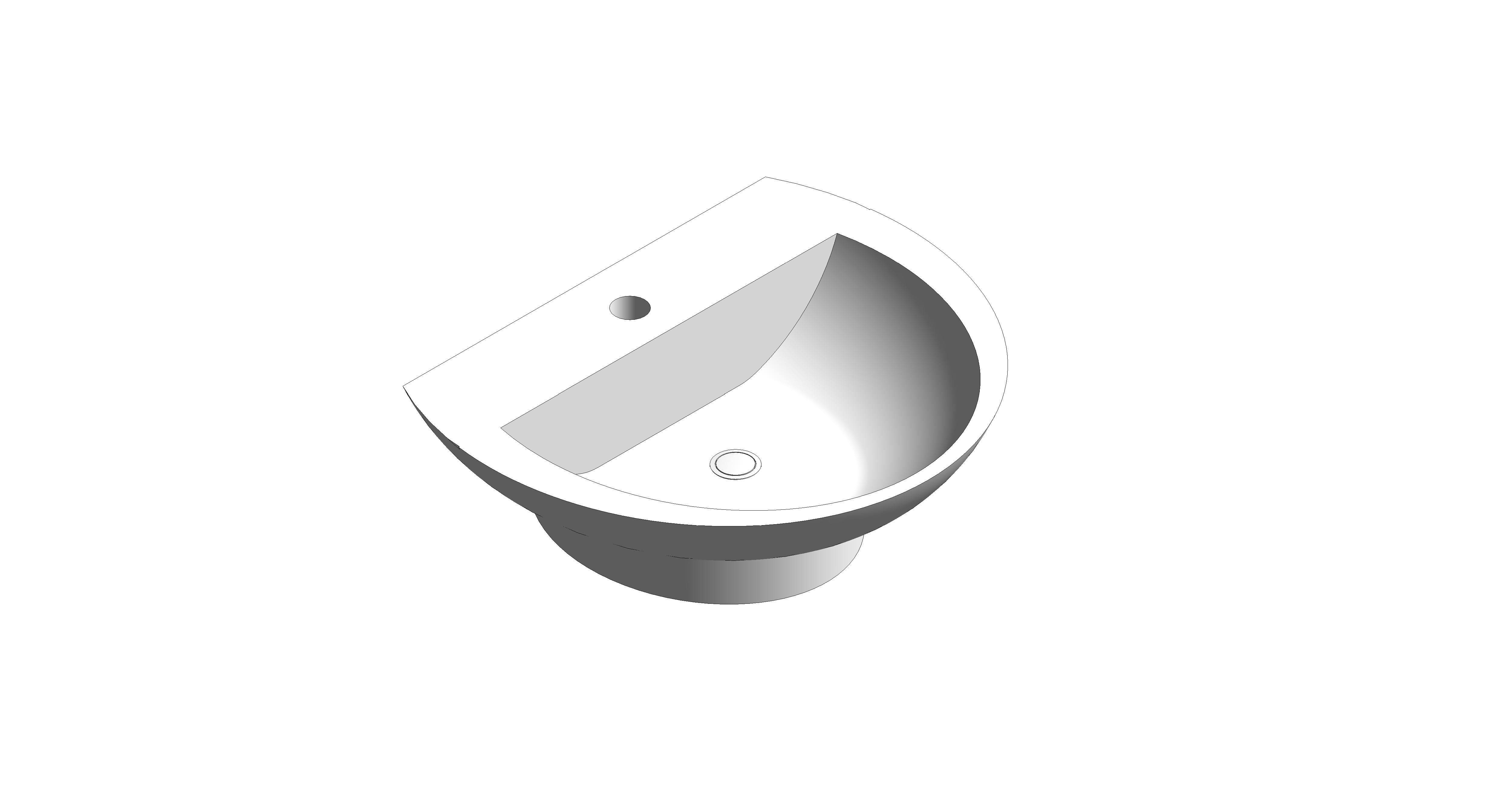 Product: 550mm Wall Hung Basin
