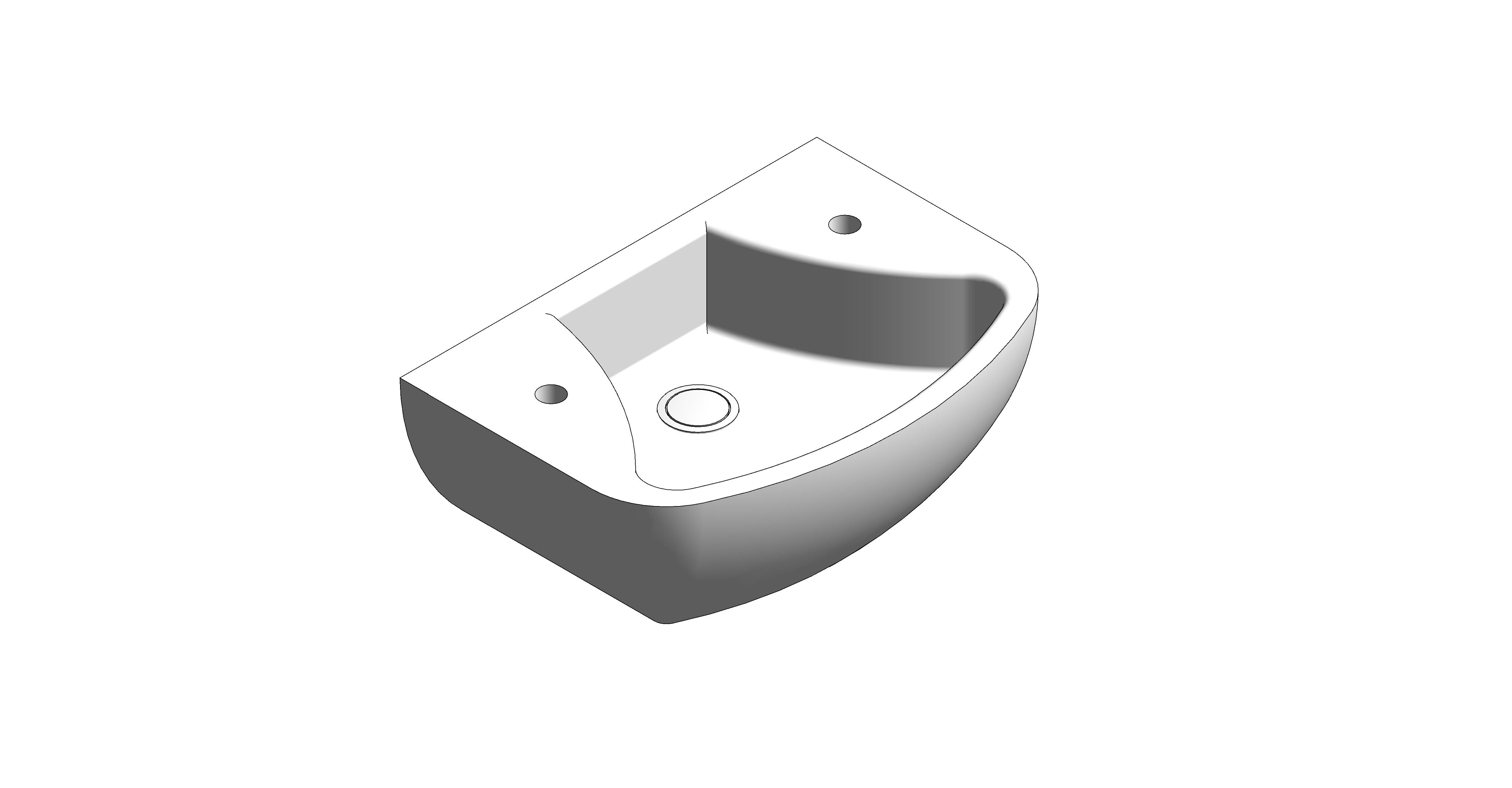bimstore 3D image of the Cloakroom Basin 360mm from Trade Washrooms