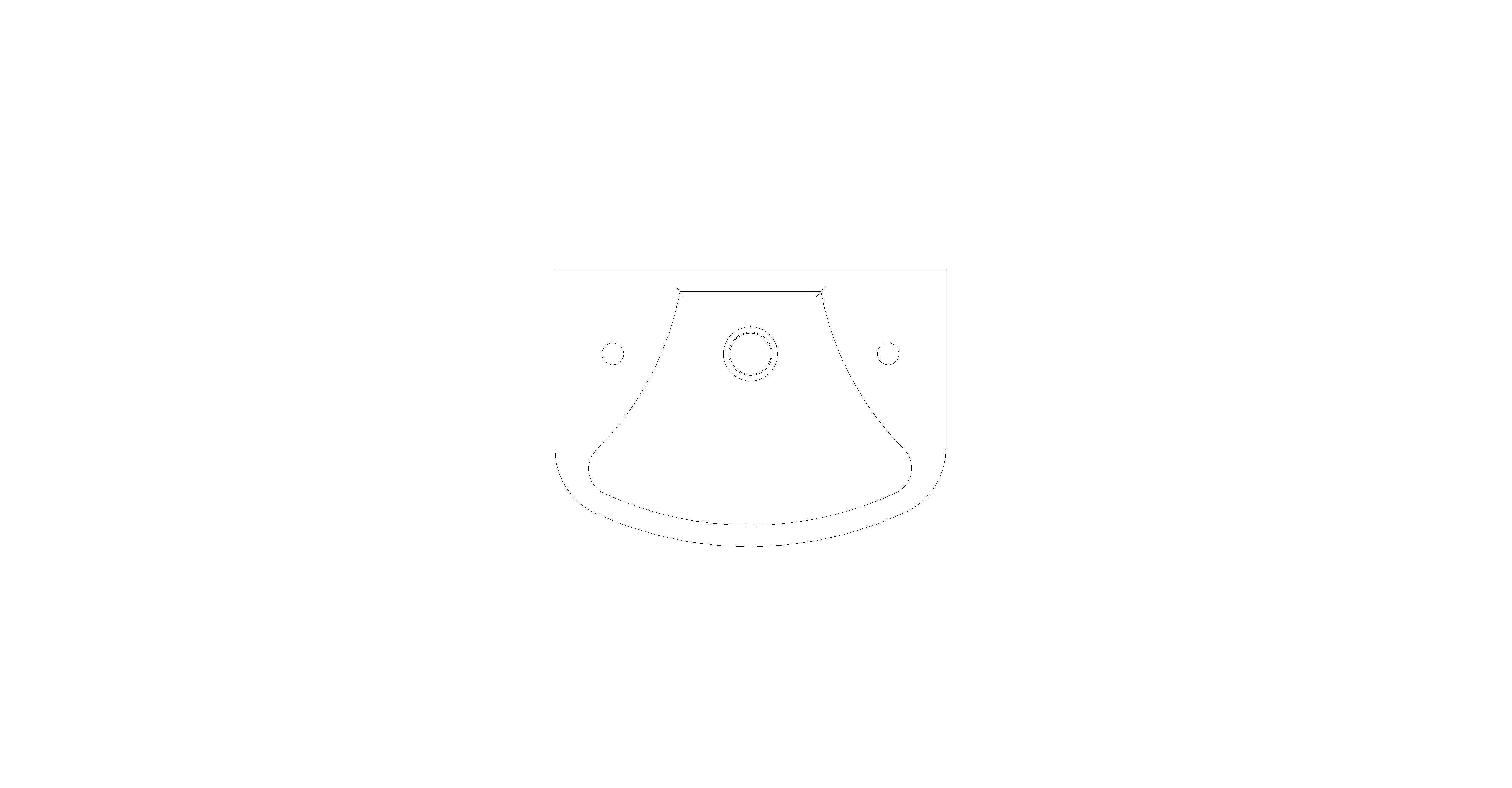bimstore plan image of the Cloakroom Basin 360mm from Trade Washrooms