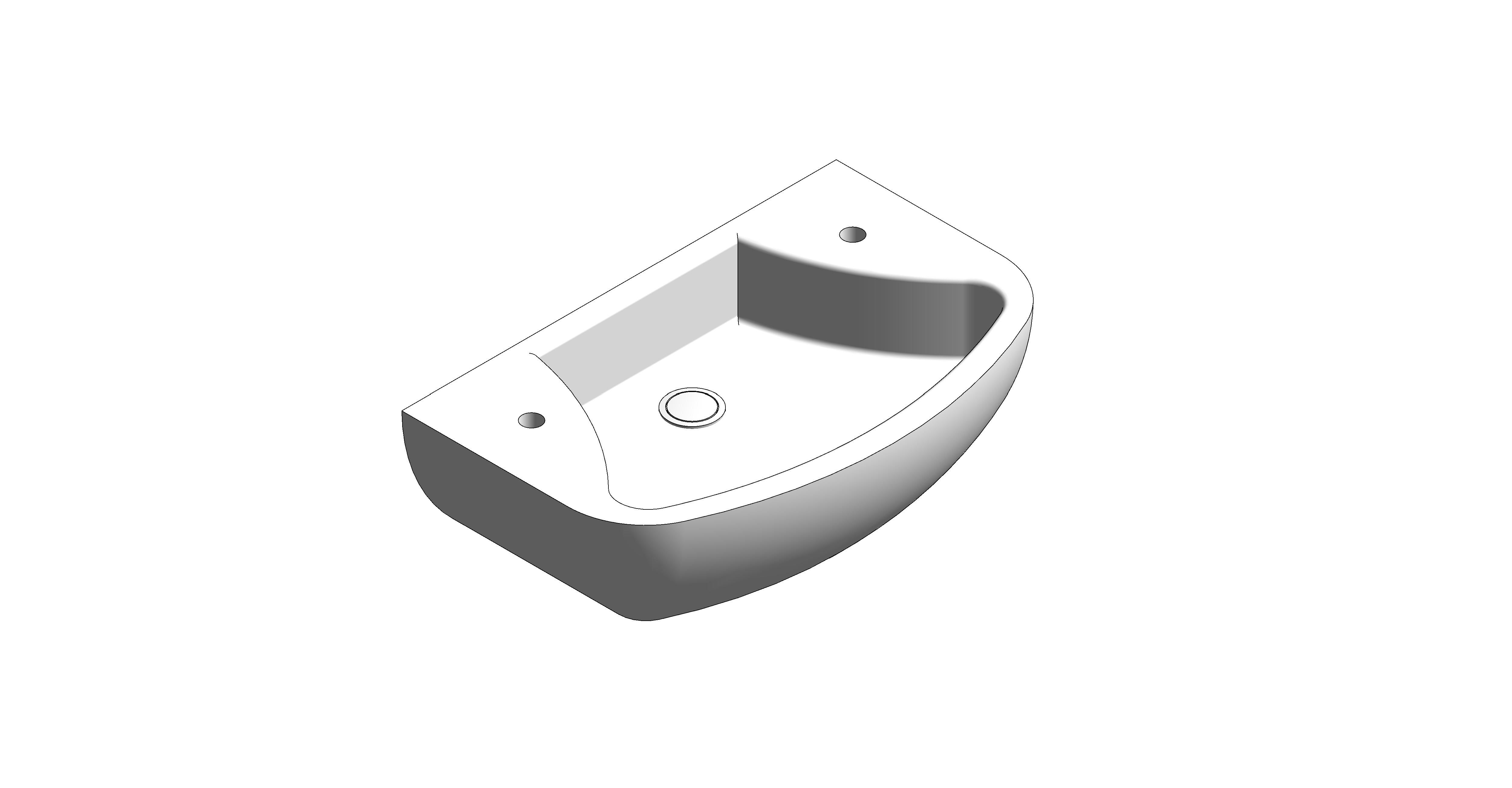 bimstore 3D image of the Cloakroom Basin 460mm from Trade Washrooms