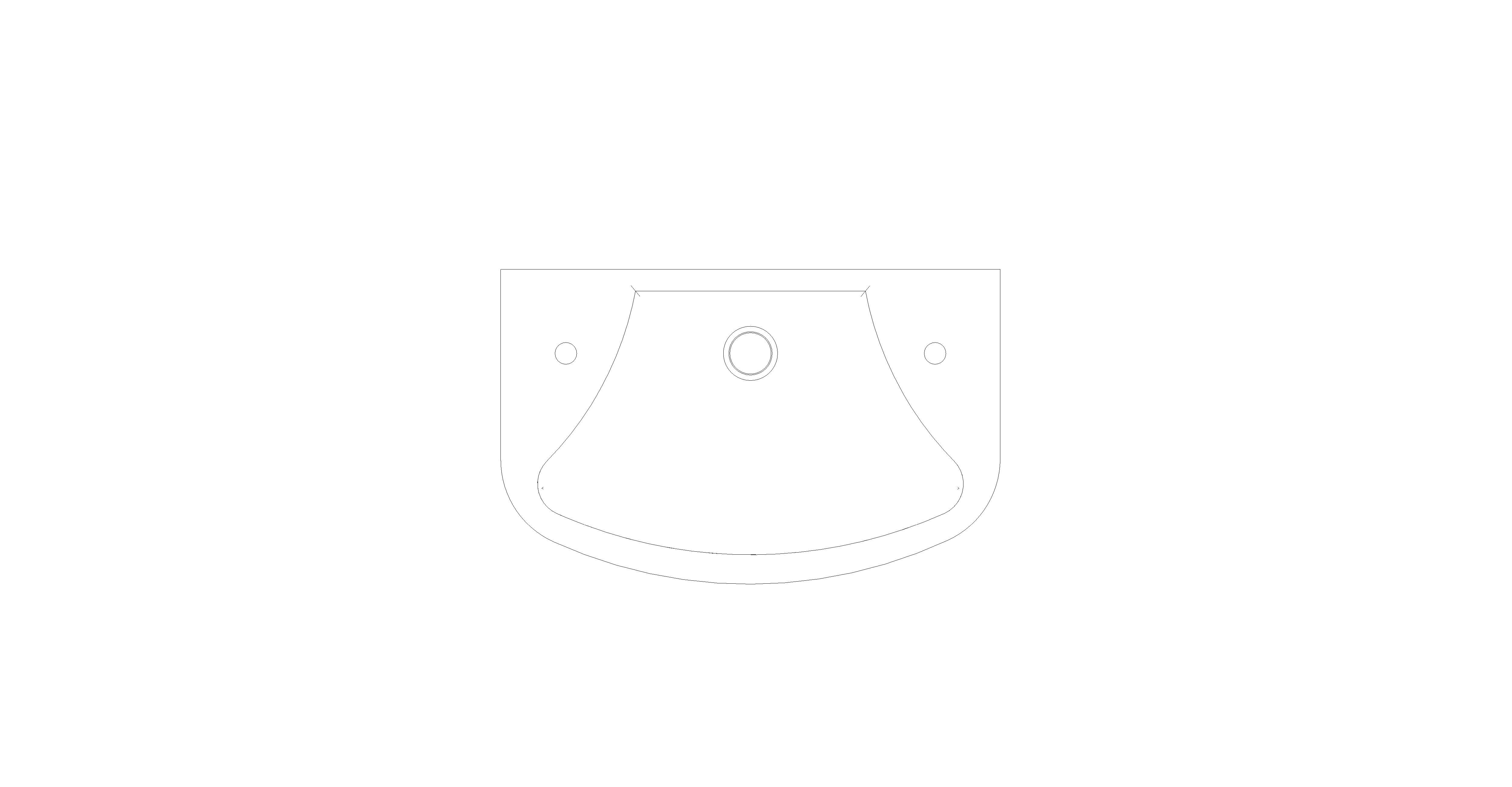 bimstore plan image of the Cloakroom Basin 460mm from Trade Washrooms