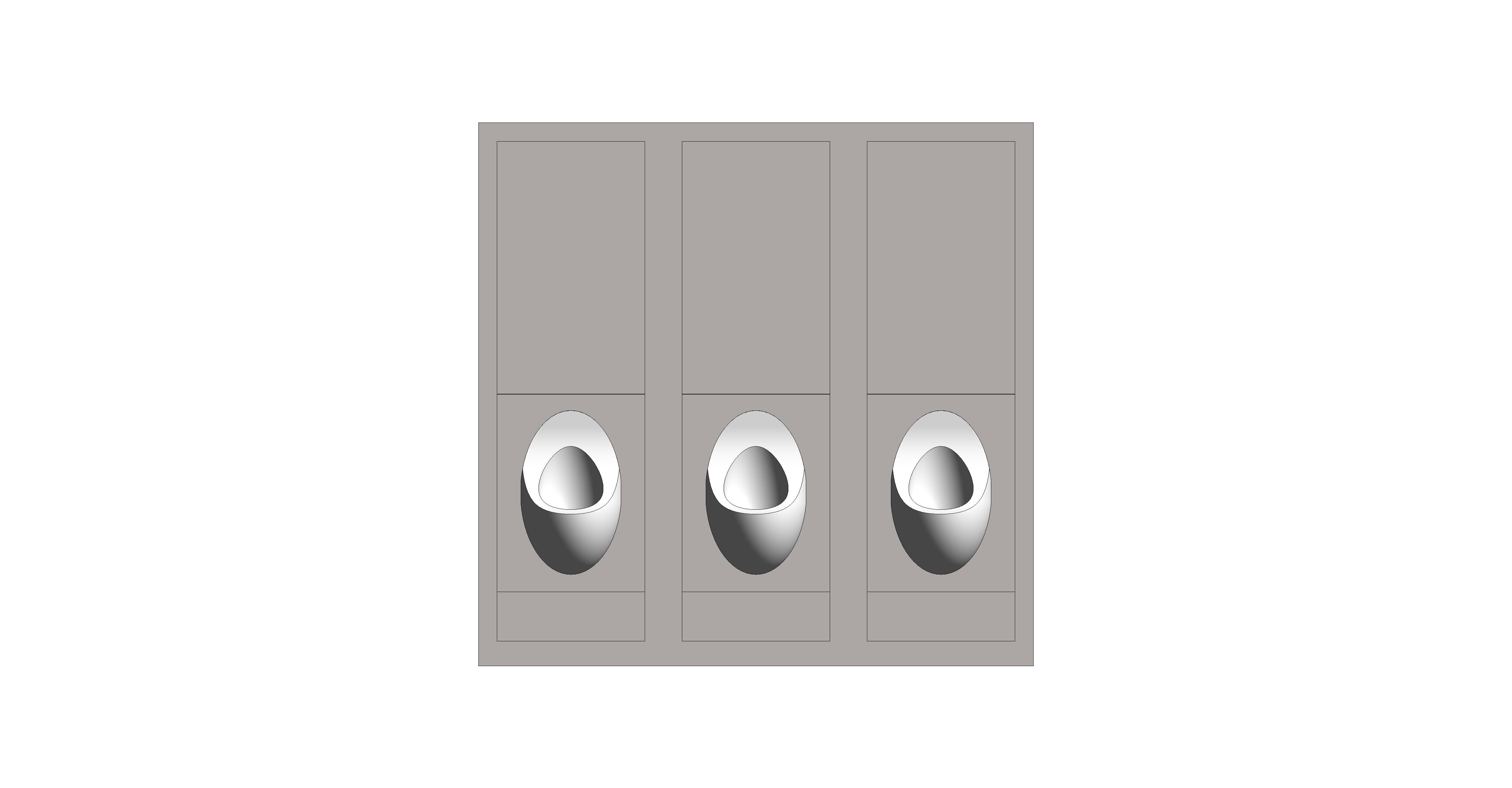 bimstore front image of the 3 x Concealed Trap Urinal Set from Trade Washrooms