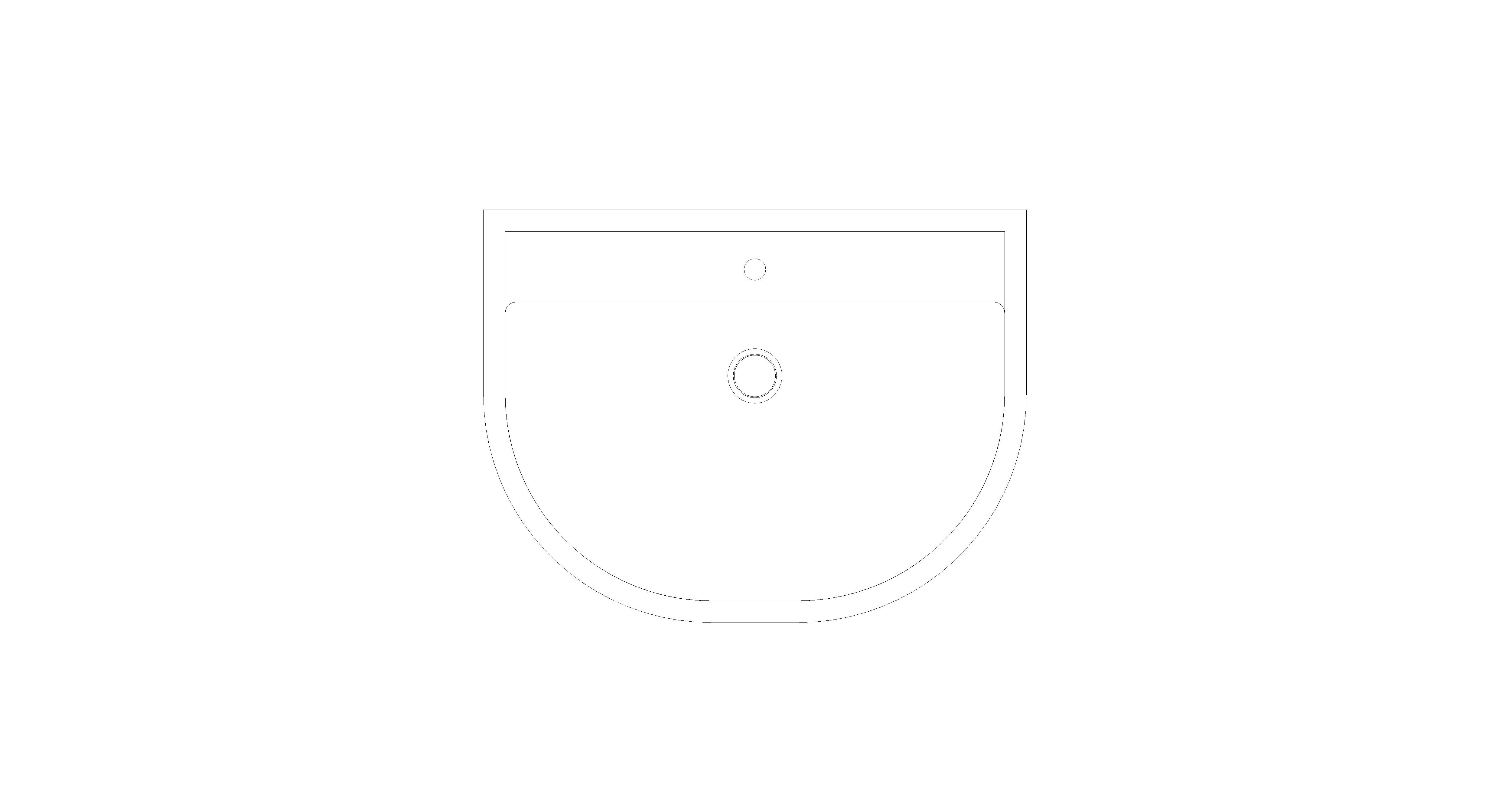 bimstore plan image of the Non Clinical Wash Hand Basin 1 Tap Hole from Trade Washrooms