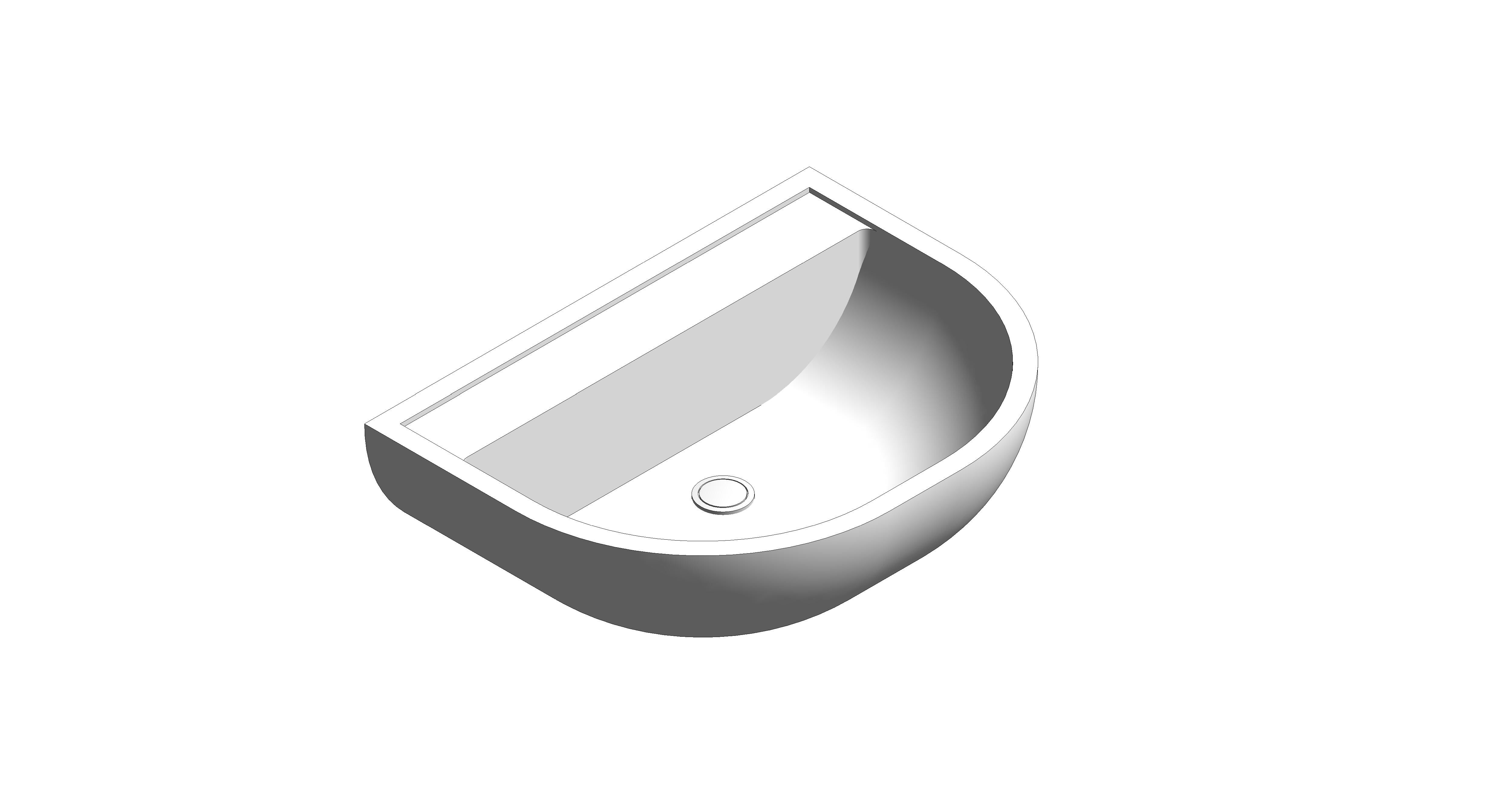 bimstore 3D image of the Non Clinical Wash Hand Basin without a Tap Hole from Trade Washrooms