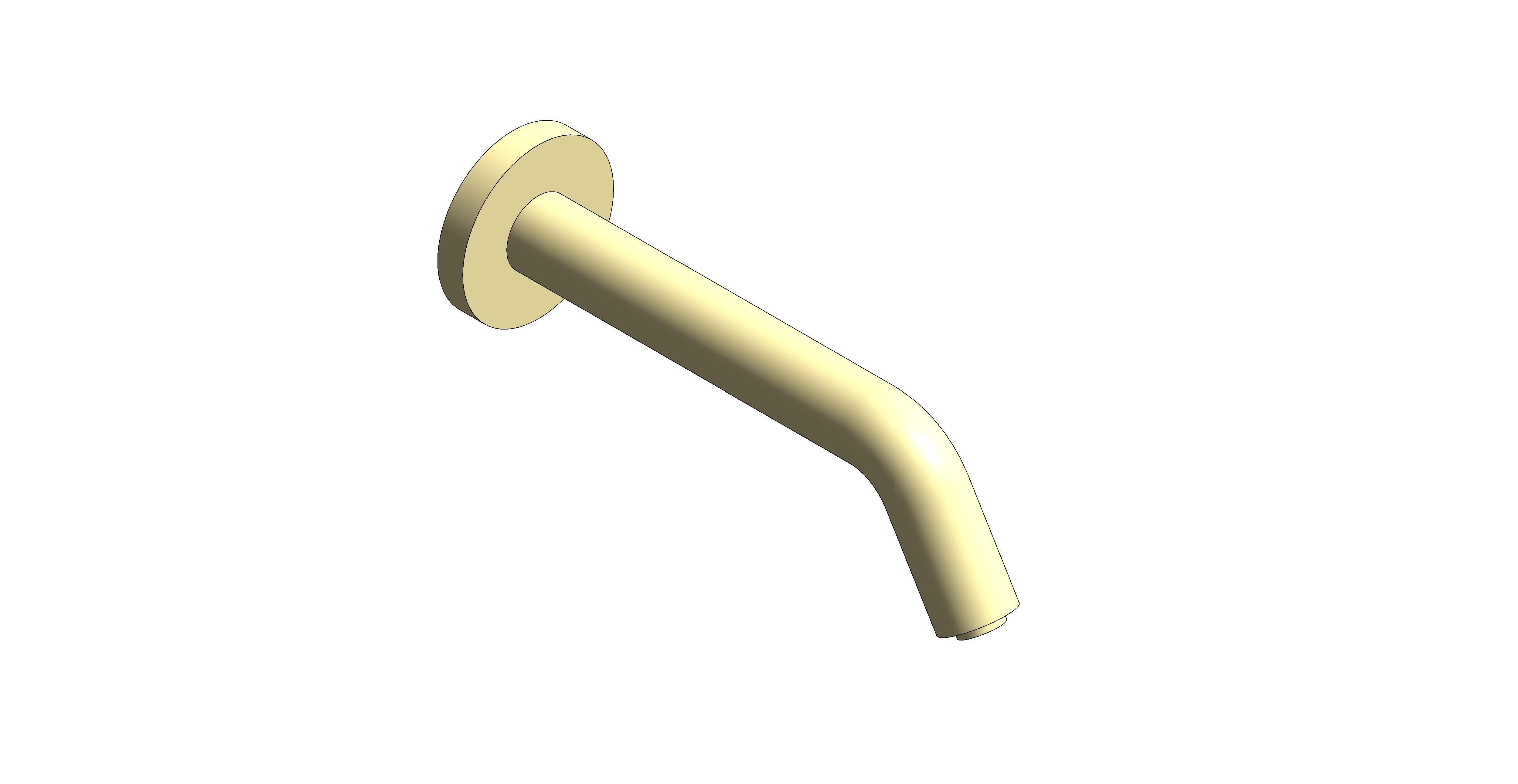 Product: I-TECH Wall mounted sensor tap with Infrared technology, finished in a brushed gold. Mains or AA battery operated (IND-IRWSPOUT-BRG)