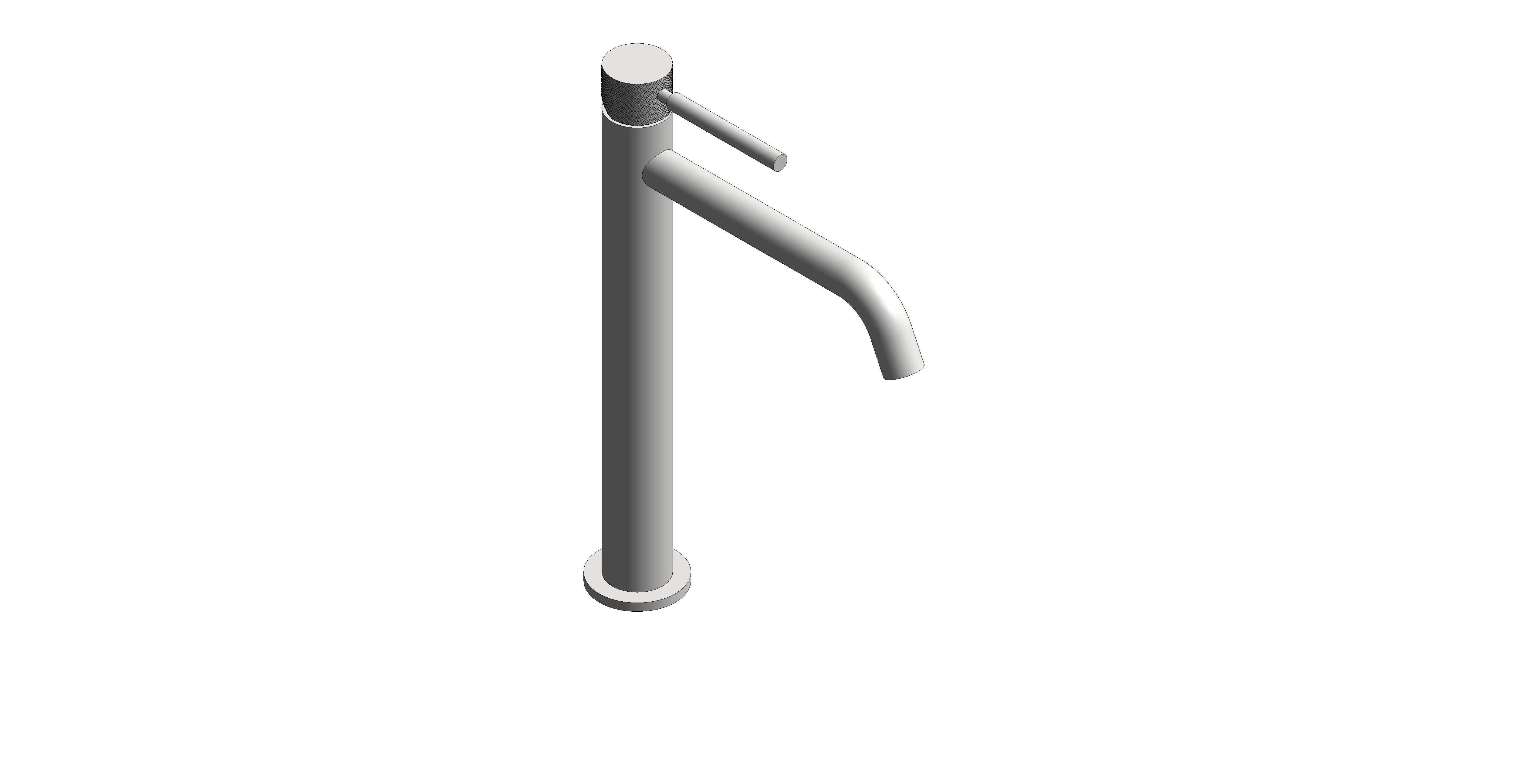 Product: KNURLED ACCENTS Slimline tall basin mixer tap, finished in a brushed nickel with knurled accents (IND-ORI200E/SB-BRNK)