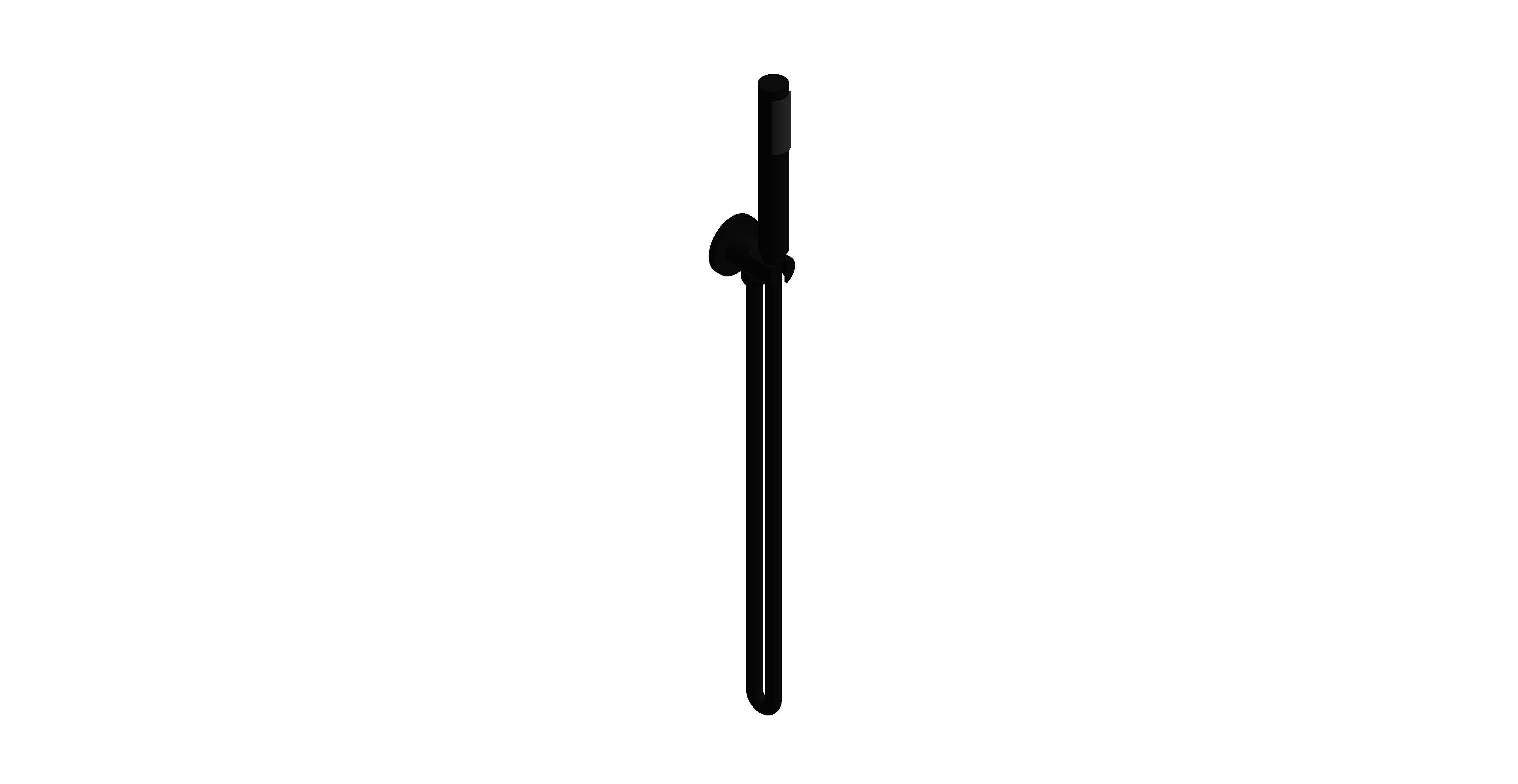 Product: SHOWERING SOLUTIONS Single Function Hand Held Shower Head with Hose, Bracket and Integrated Outlet, finished in a brushed black (IND-SFMKWO/RO-BLK)