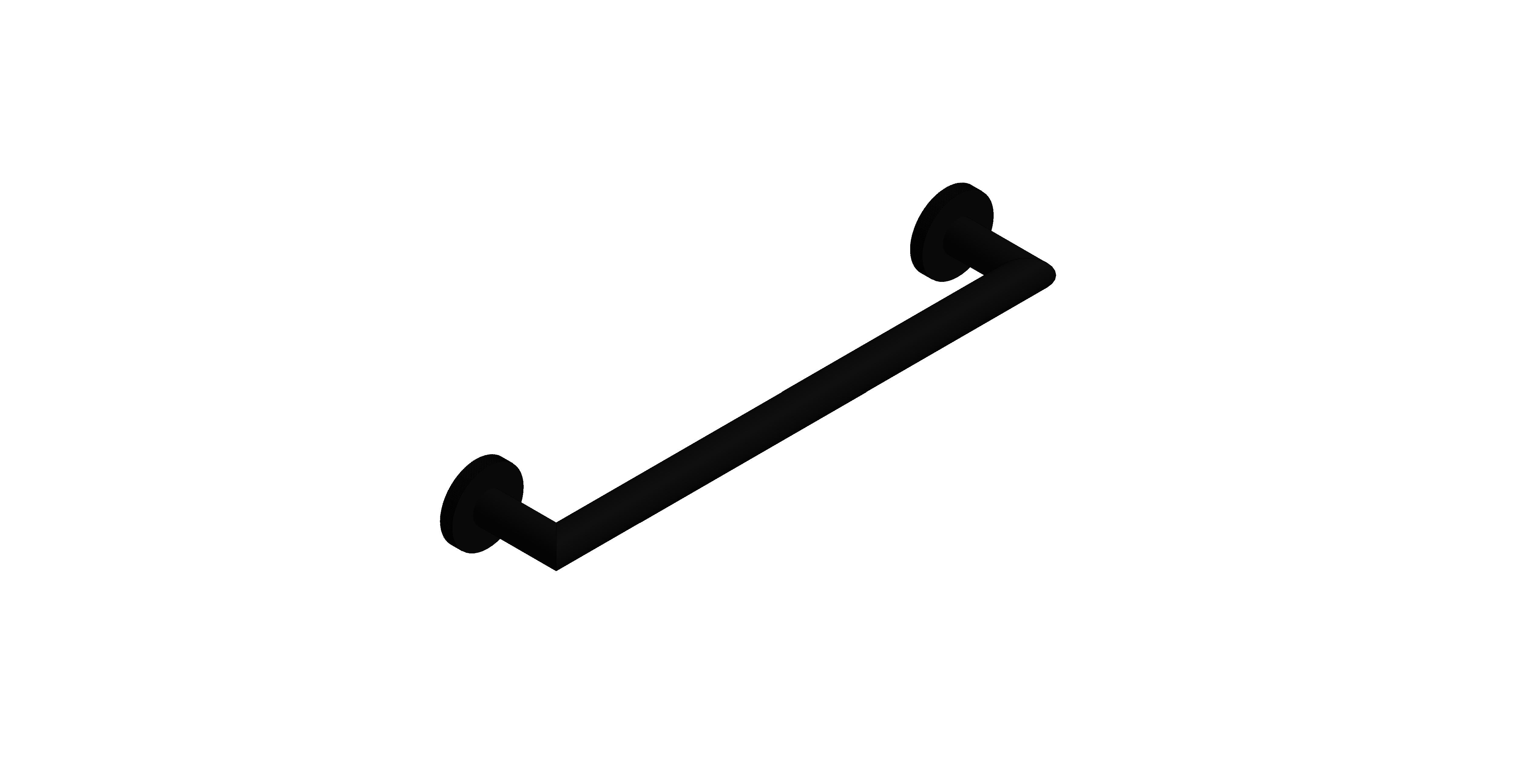 Product: KNURLED ACCENTS Towel Rail, finished in a brushed black with knurled accents 450mm (18") (IND-SPA184-45-BLKK)