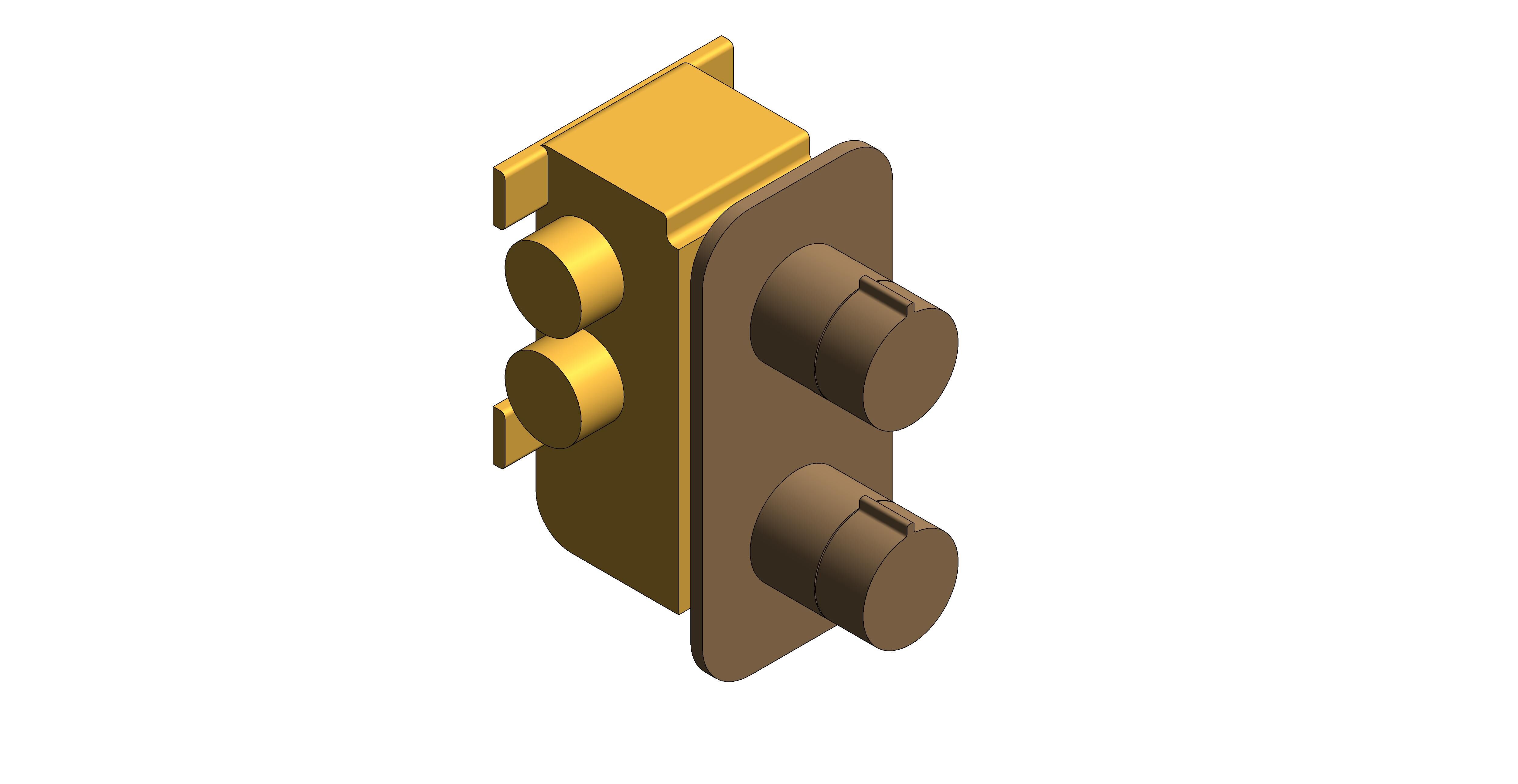 Product: TABLET ALTITUDE 2 Outlet Thermostatic Shower Valve with All-Flow function, finished in brushed bronze (IND-T148/2-ALT-BRZ)