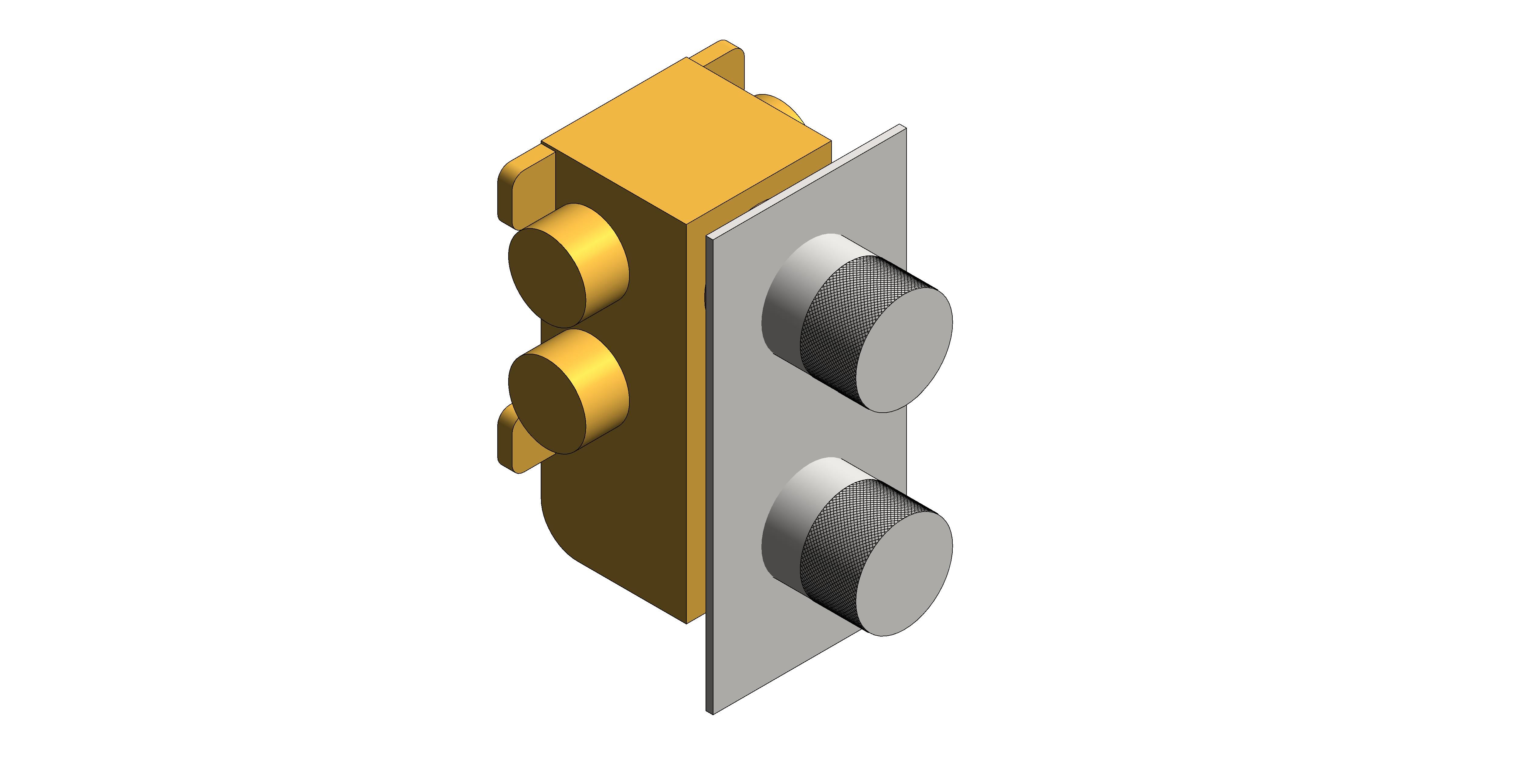 Product: KNURLED ACCENTS 2 Outlet Thermostatic Shower Valve, finished in a brushed nickel with knurled accents (IND-T148/2-BRNK)