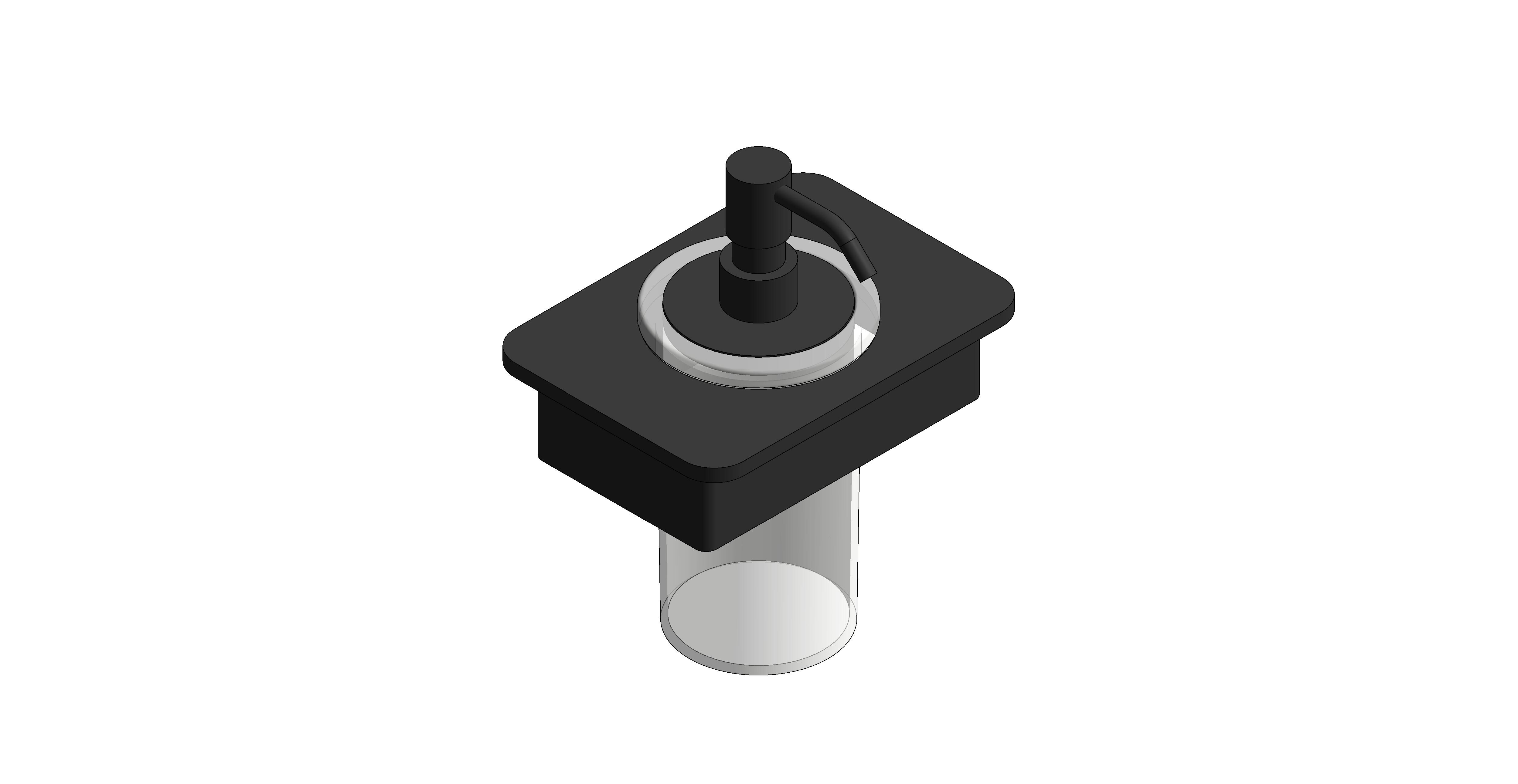 Product: MUSE Matt Black Soap Dispenser with 150mm Black Glass Shelf (MUS-082B-BLK-MB)