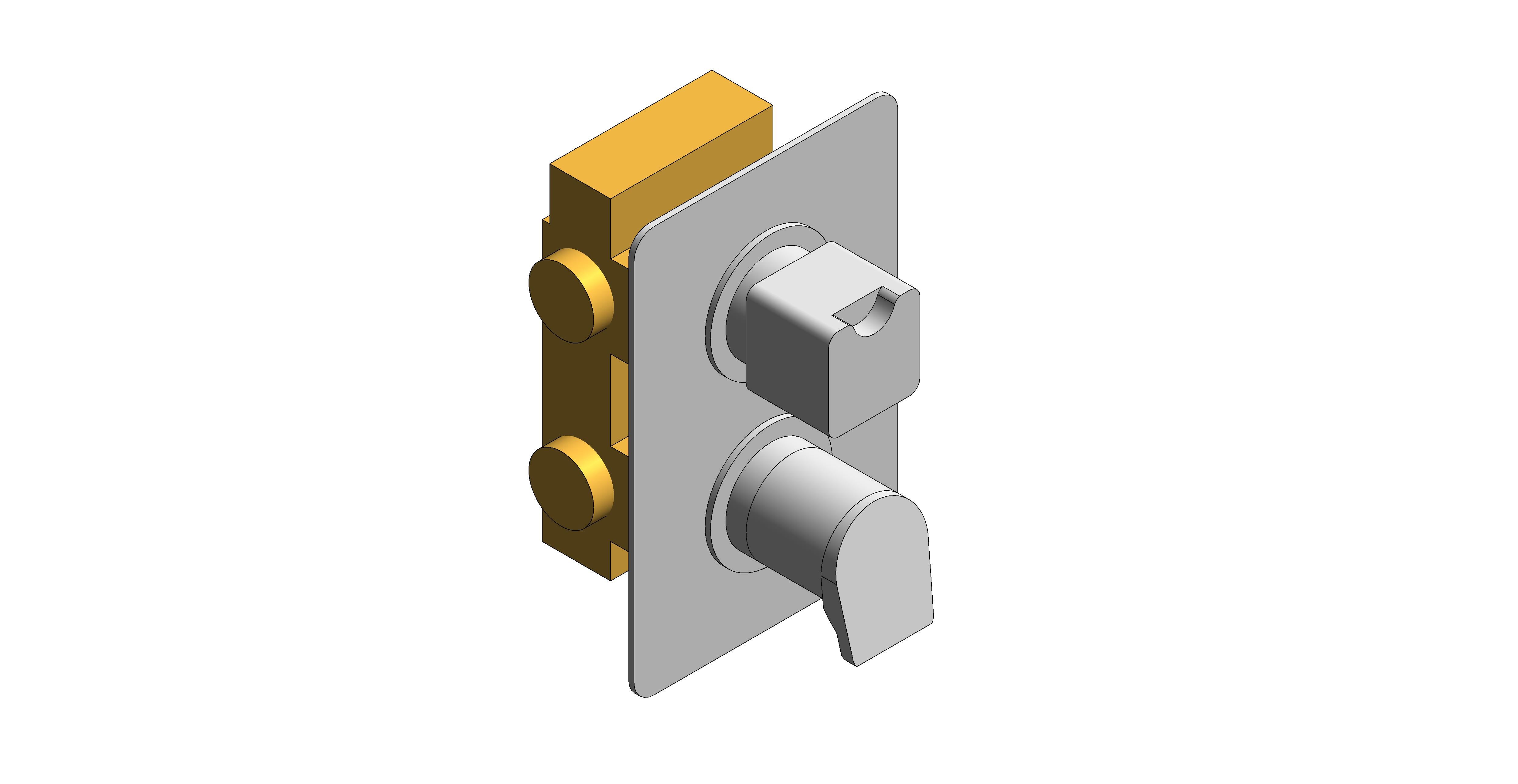Product: DX PHOTON 2 Outlet Thermostatic Shower Valve, finished in a high-shine polished chrome (PHO-148D/2-C/P)