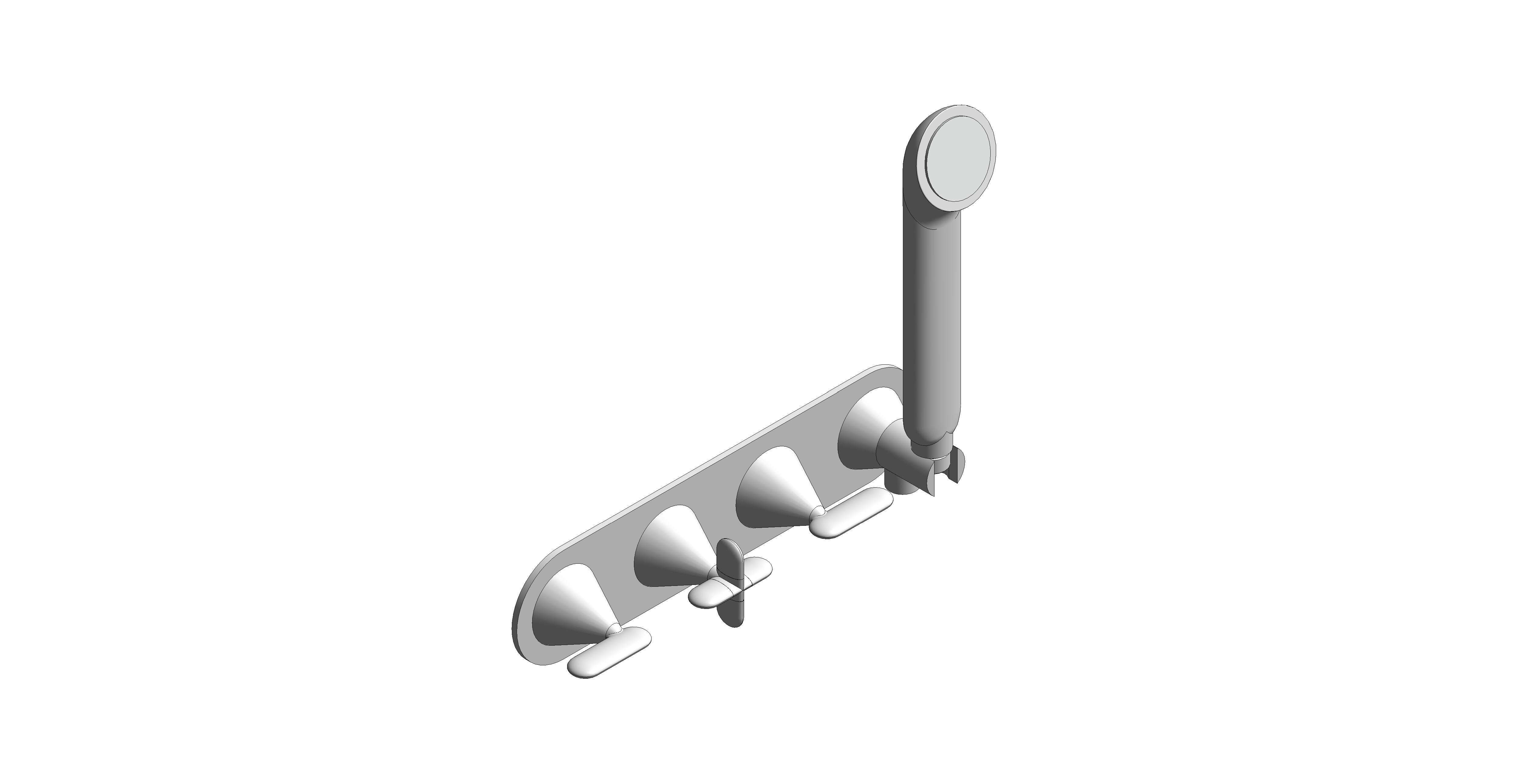 Product: TABLET ARRONDI Tablet 3 Outlet, 3 Handle Concealed Thermostatic Valve with All Flow for Showering, Integrated Outlet and Handset, finished in a high-shine polished chrome (TAB-128/3WO-S-ARR-CP)