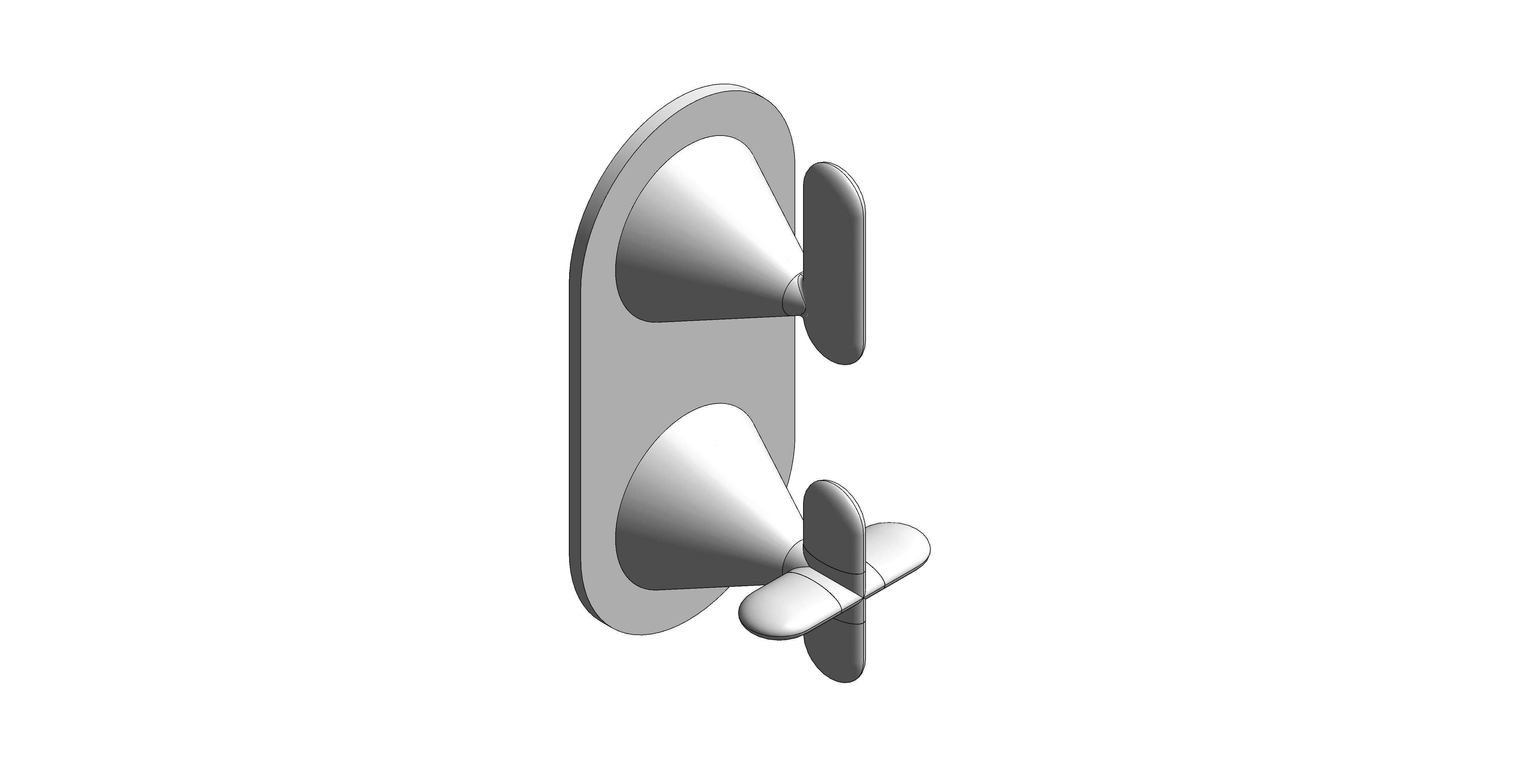 Product: TABLET ARRONDI Tablet 1 Outlet, 2 Handle Concealed Thermostatic Shower Valve, finished in a high-shine polished chrome (TAB-148-ARR-CP)