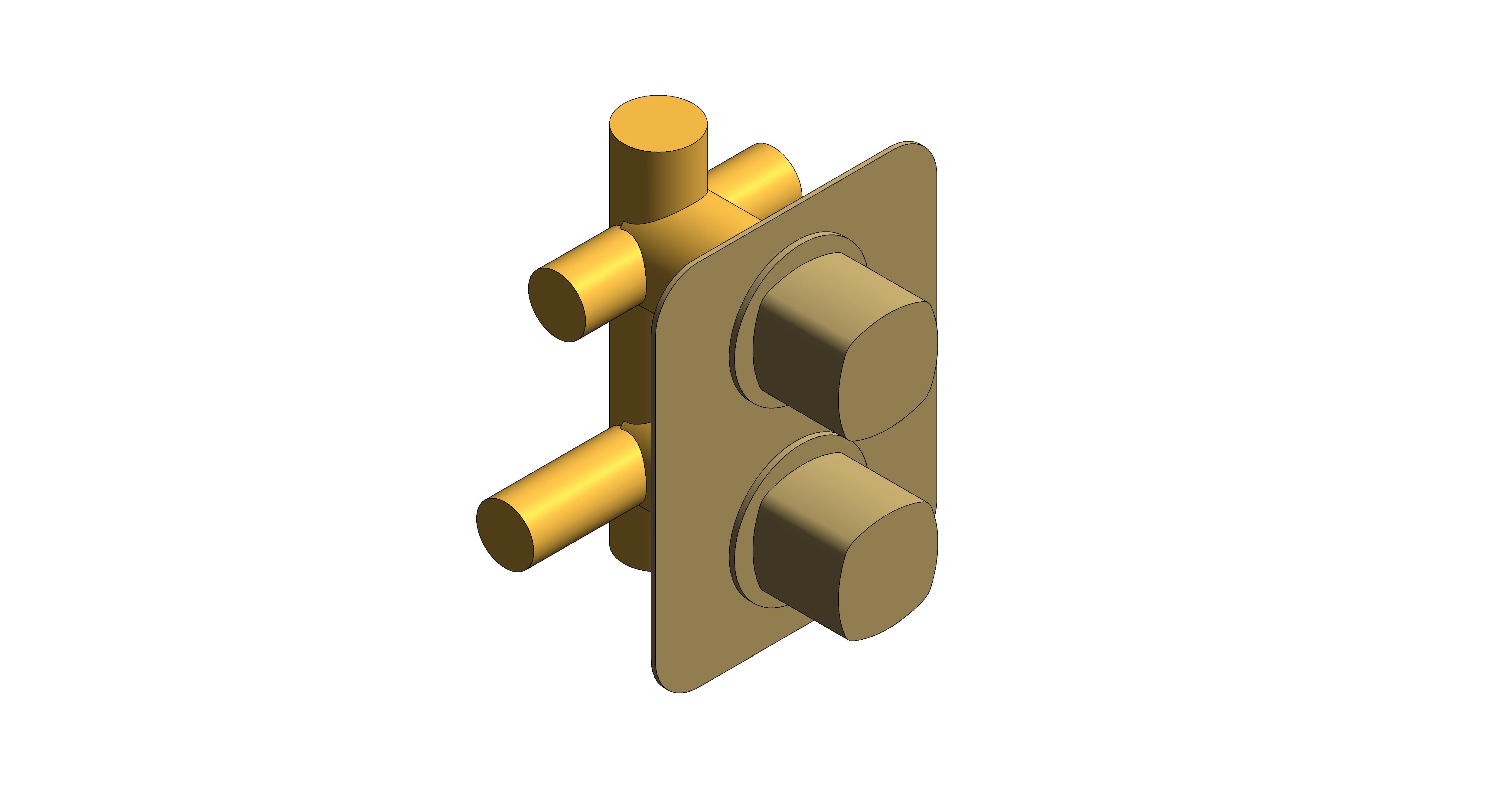 Product: CAMEO 2 Outlet 2 Handle Concealed Thermostatic Valve (CAM-148D/2-SBR)