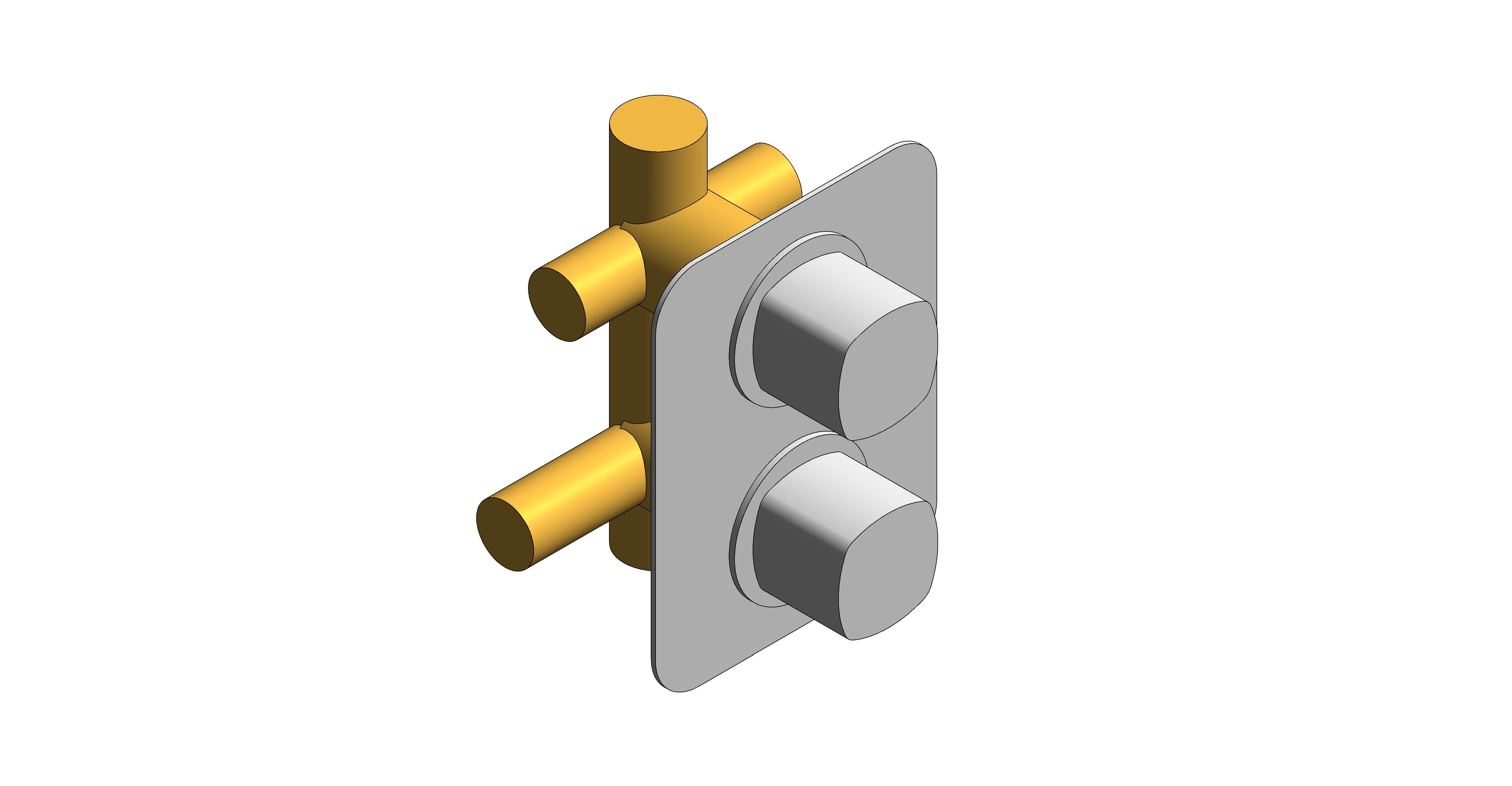 Product: CAMEO 3 Outlet 2 Handle Concealed Thermostatic Valve (CAM-148D/3-CP)