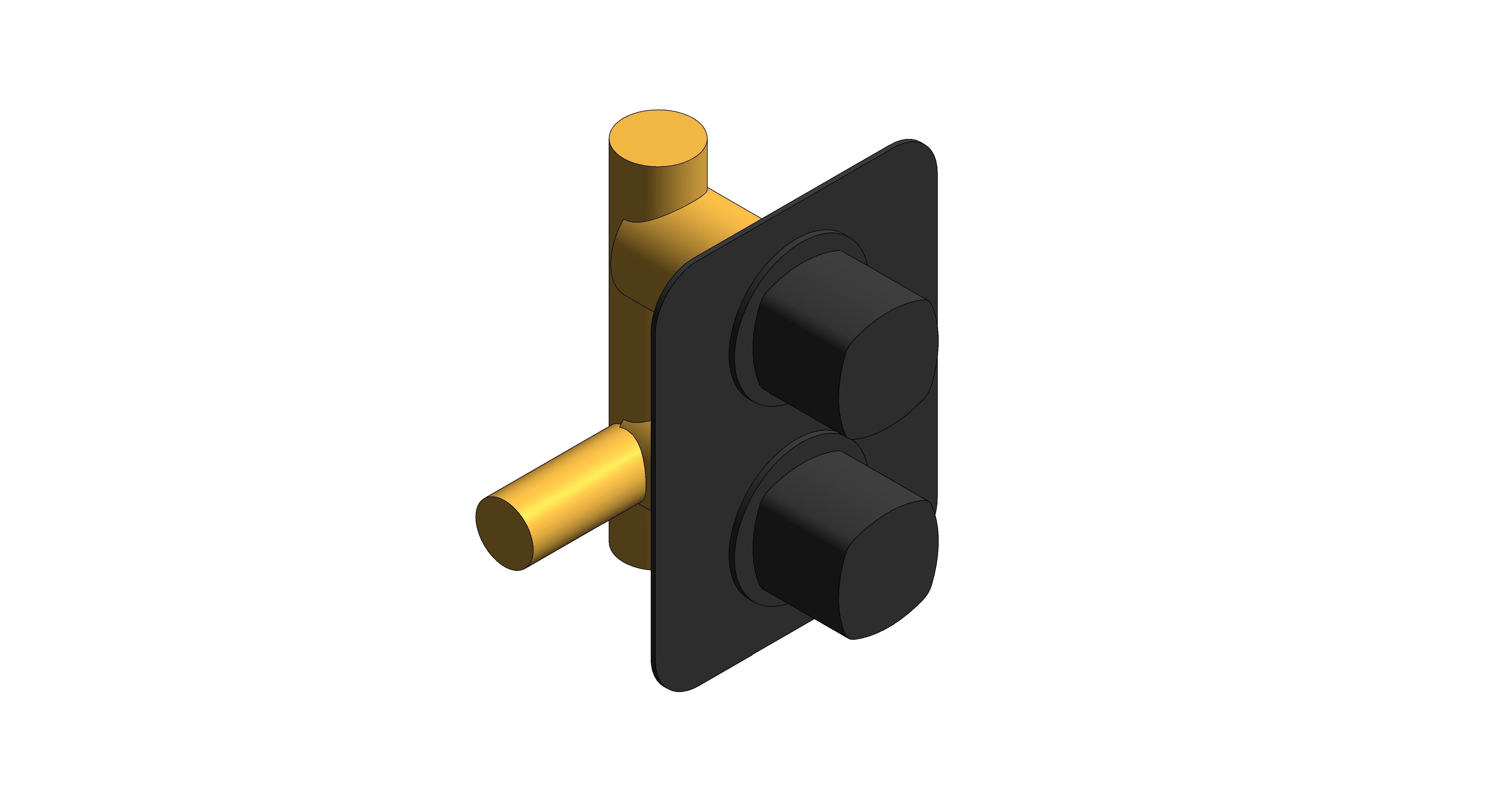 Product: CAMEO 1 Outlet 2 Handle Concealed Thermostatic Valve (CAM-148D-MB)