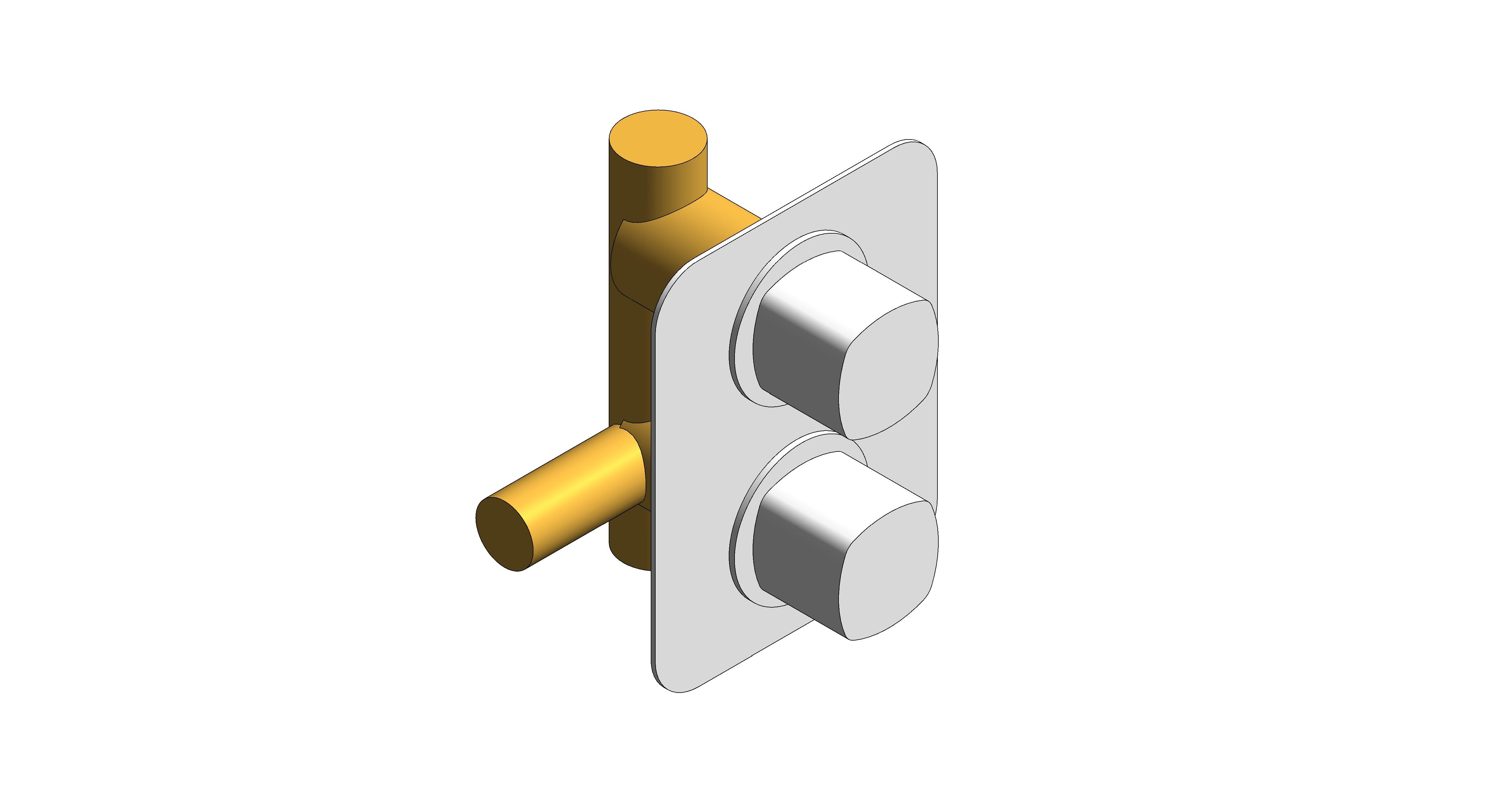 Product: CAMEO 1 Outlet 2 Handle Concealed Thermostatic Valve (CAM-148D-MW)