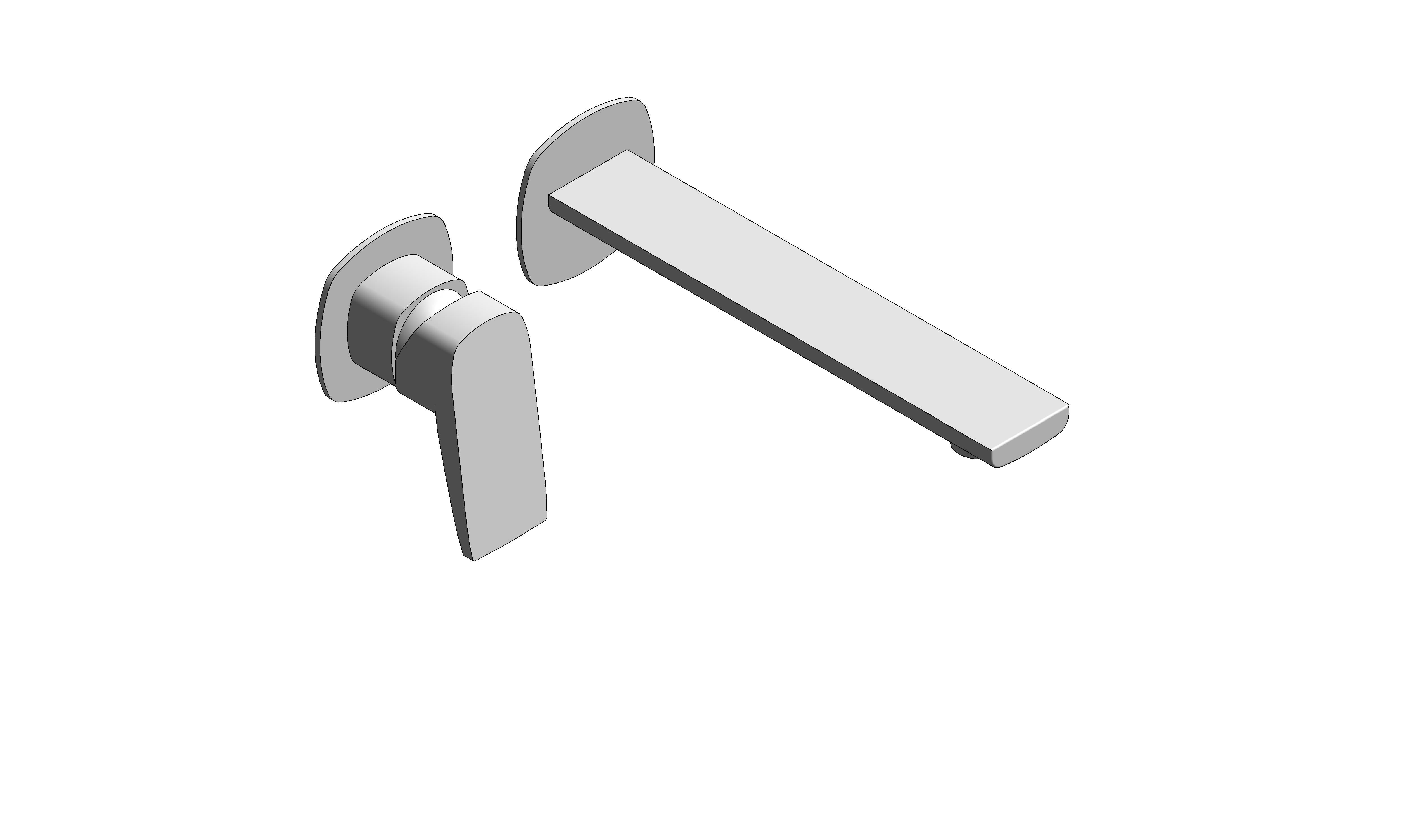 Product: CAMEO Lever Wall Mounted Basin Mixer in Satin Brass (CAM-209S-CP)