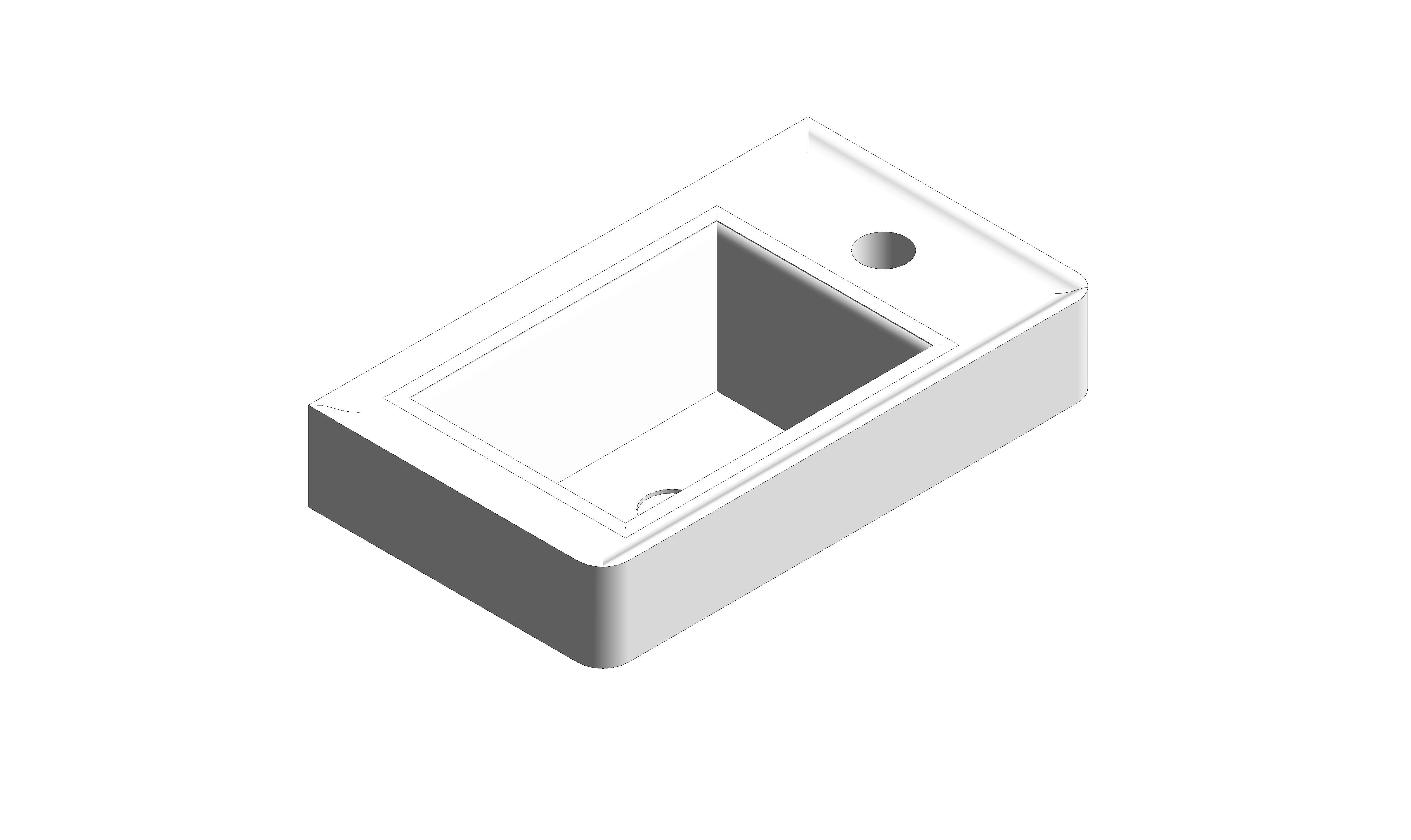 Product: CAMEO 400mm Ceramic Cloakroom Basin, right tap hole (CAM-BC4R-GW)