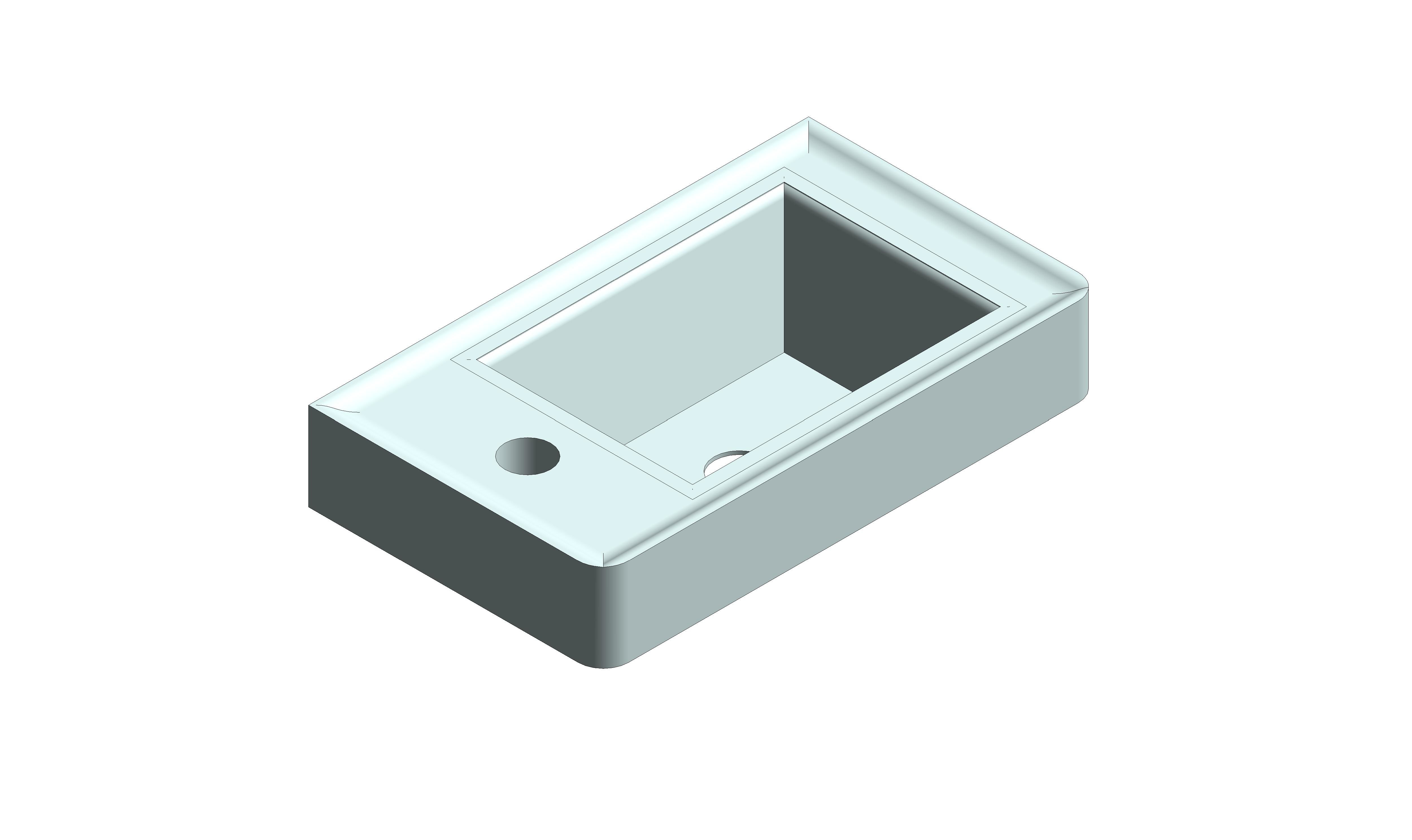 Product: CAMEO 400mm Cloakroom Basin, mineral cast, left tap hole (CAM-BM4L-CB)