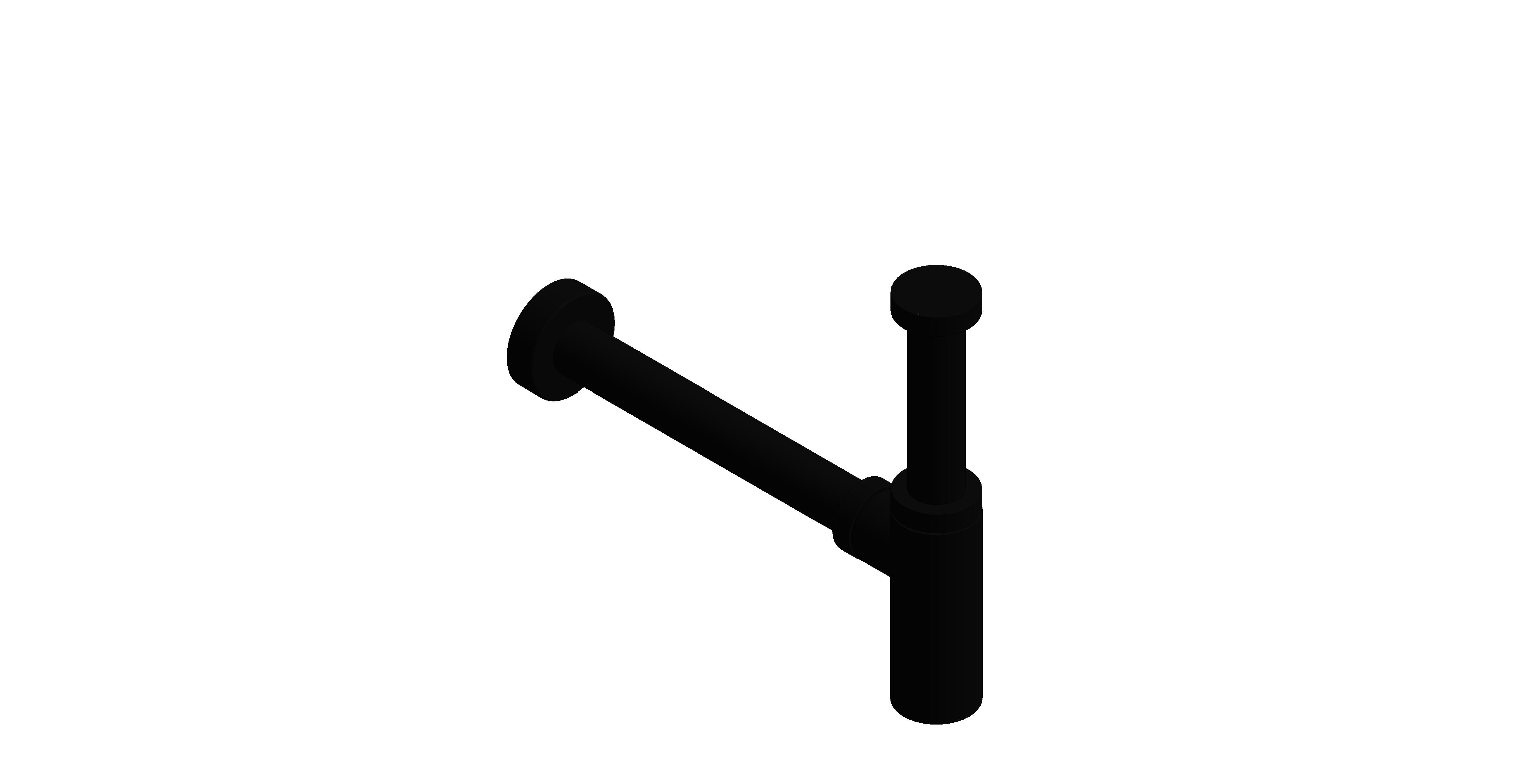 Product: WASTES & FITTINGS Contemporary Round Bottle Trap 1.1/4” with 35mm Outlet (IND-461/RO-BLK)