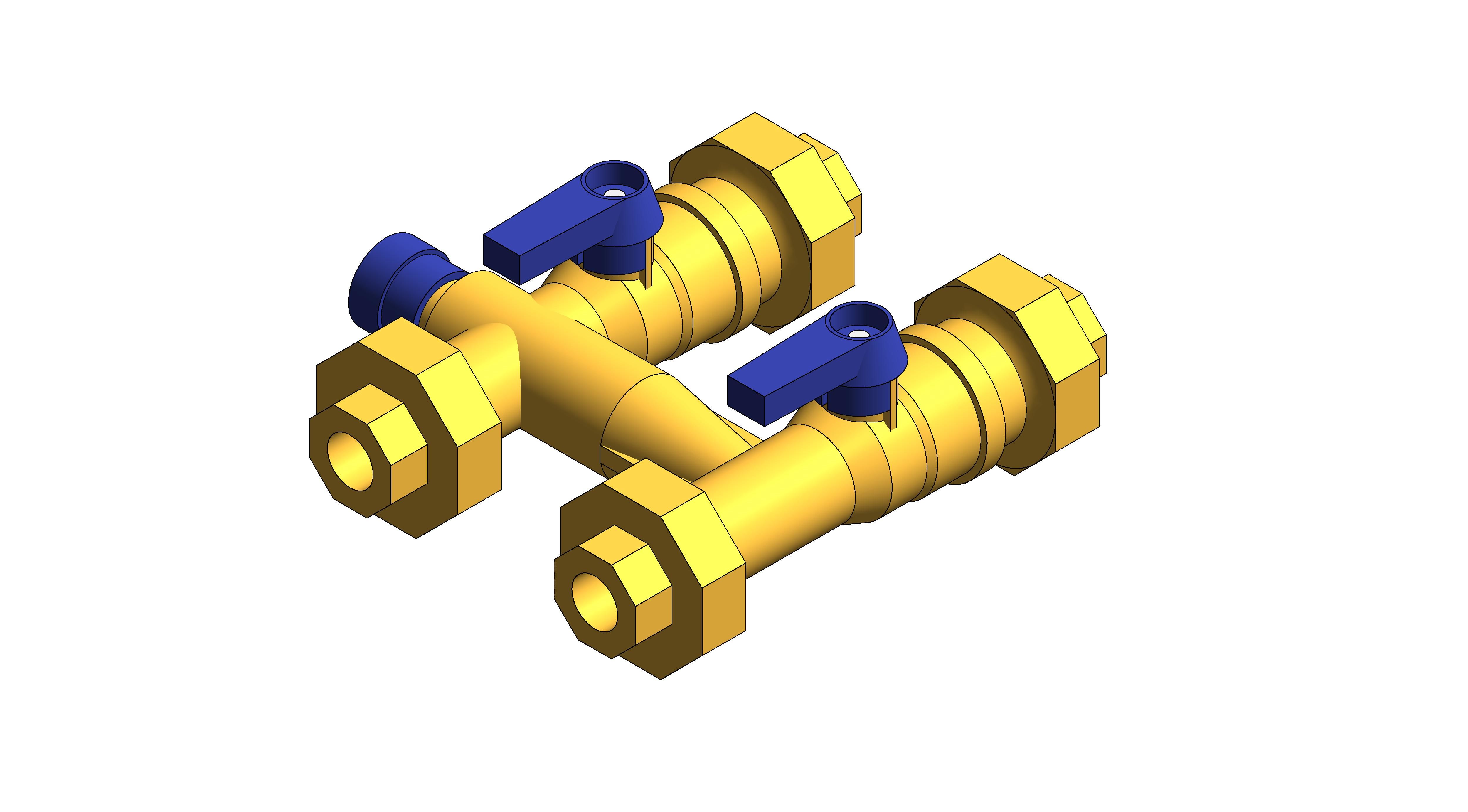 Product: 20mm DZR 3 VALVE MANIFOLD BODY 80mm CTR [00/0235]