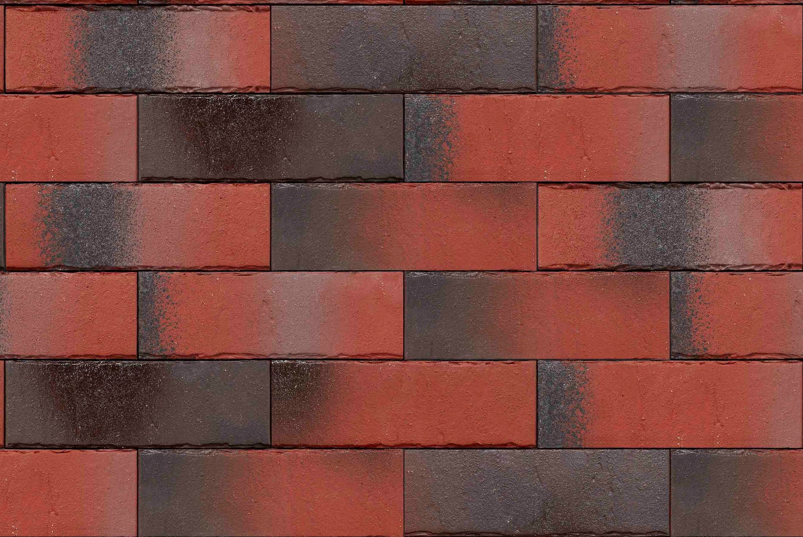 Product: Vivid Red Pelaris (Rustic Finish) Manufactured Brick Slips